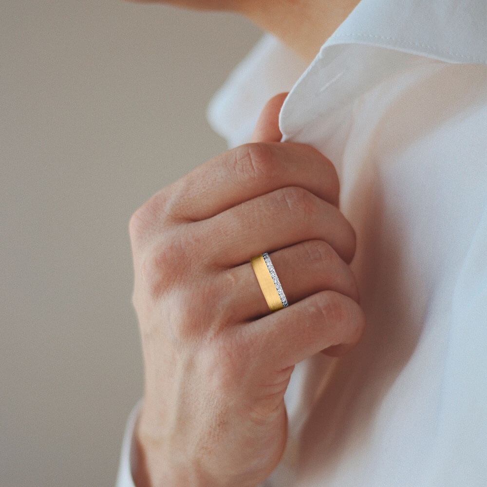 Bella Ponte Diamond Band, 14K Two Tone Gold