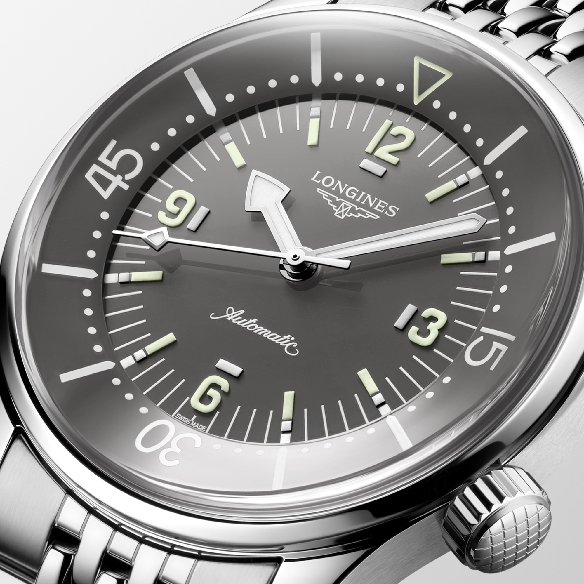 Longines Legend Diver Gray Dial Watch, 39mm