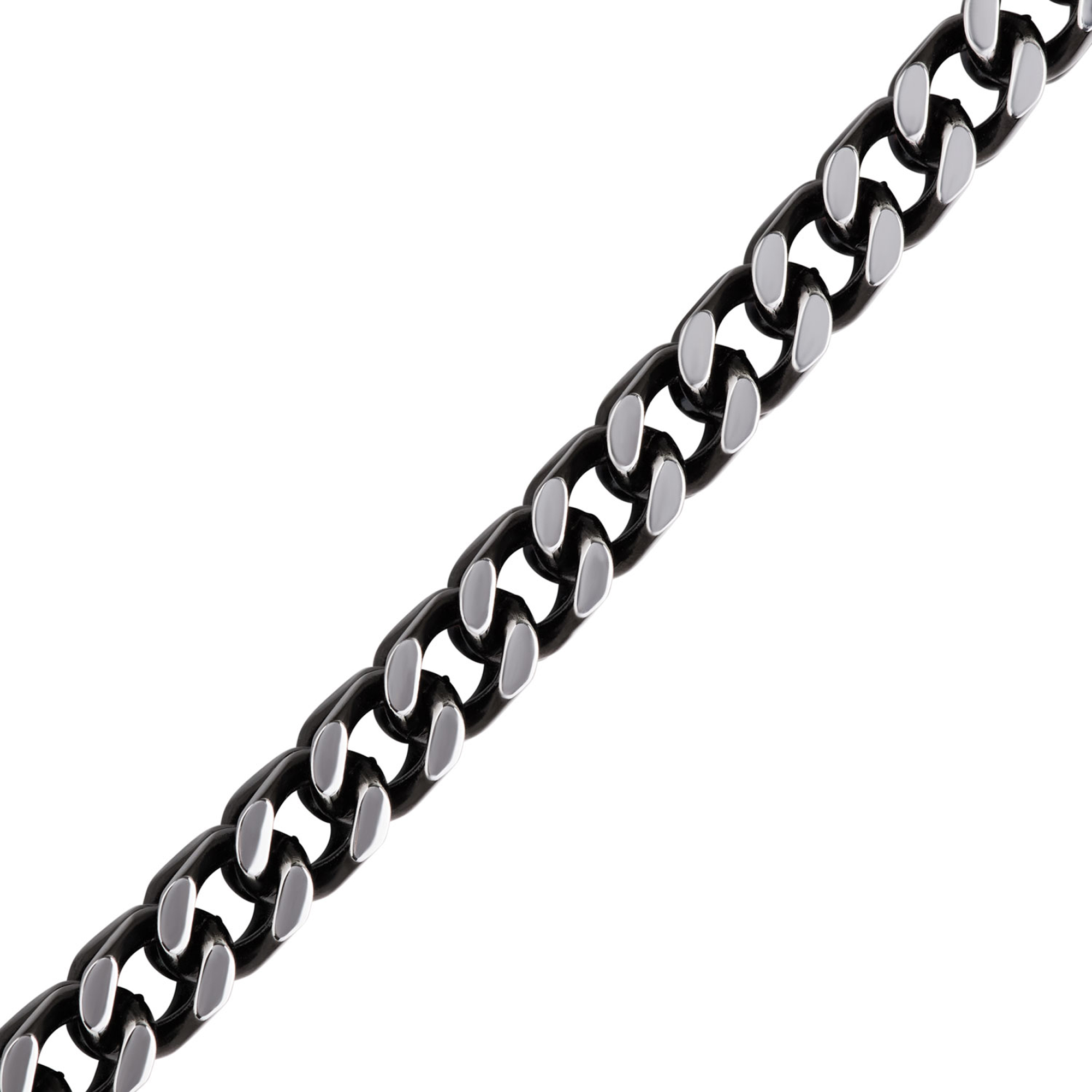 Black IP Curb Chain in Stainless Steel, 24