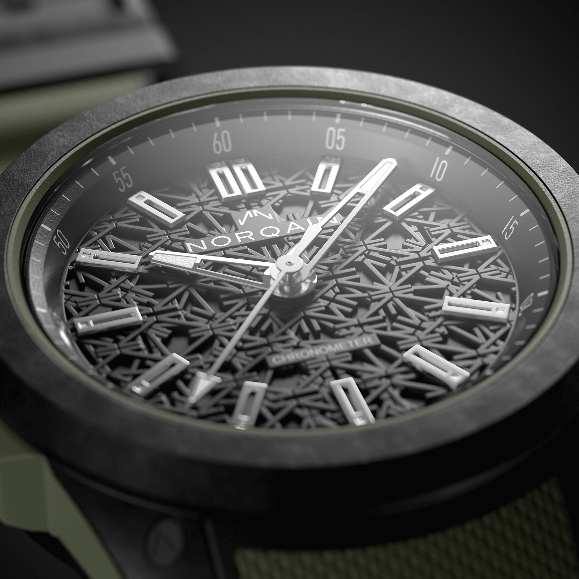 NORQAIN Wild ONE Khaki Black Dial Watch, 42mm
