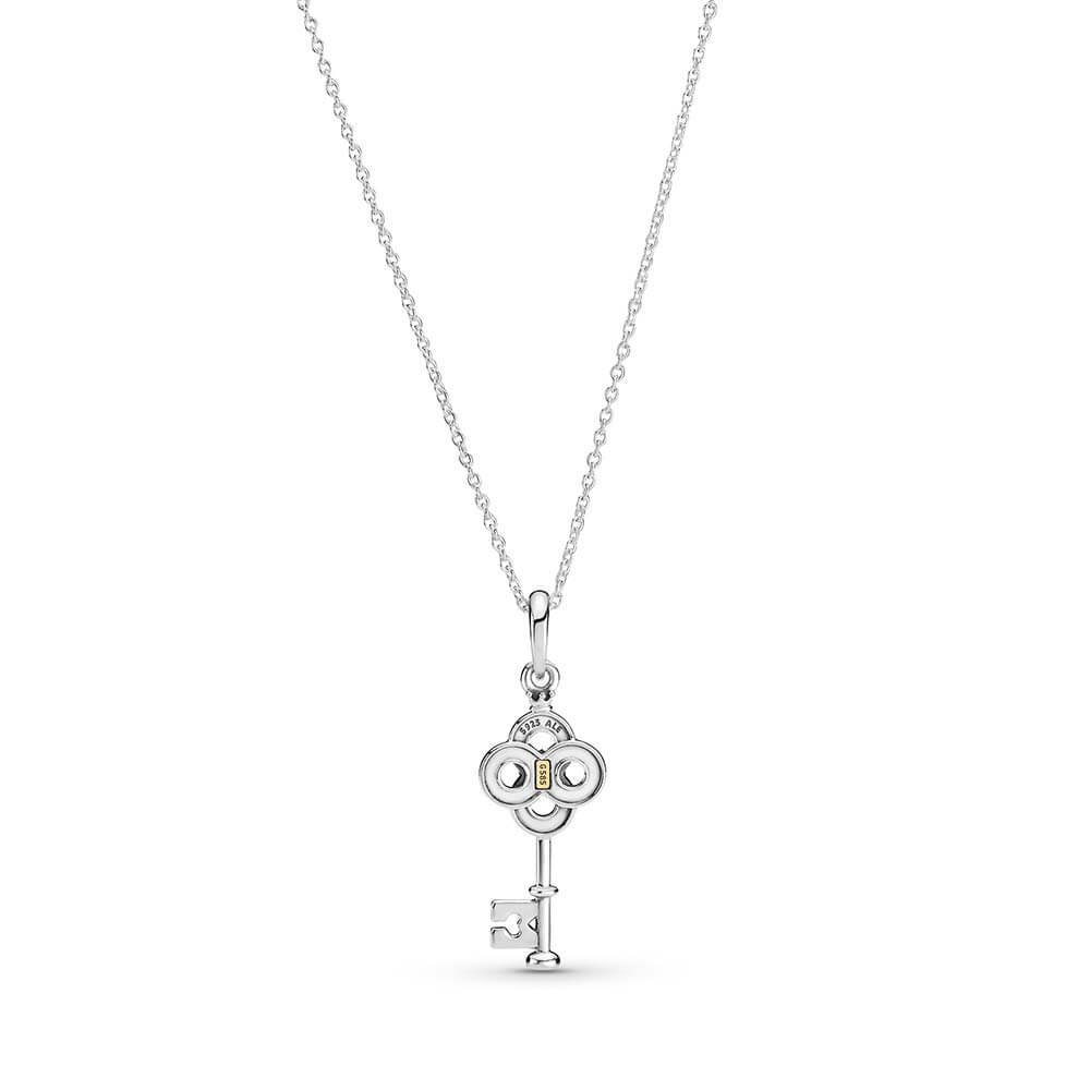 Pandora Two-tone Key \u0026 Flower Necklace 
