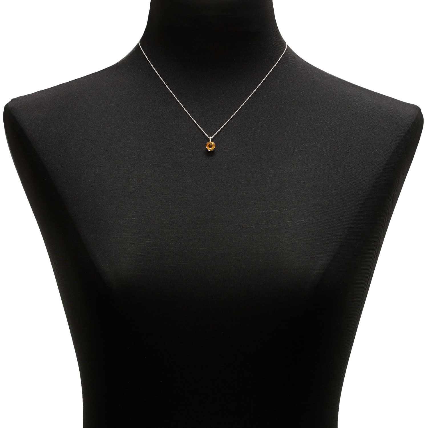Checkered Citrine Pendant 14K, 8mm&nbsp;