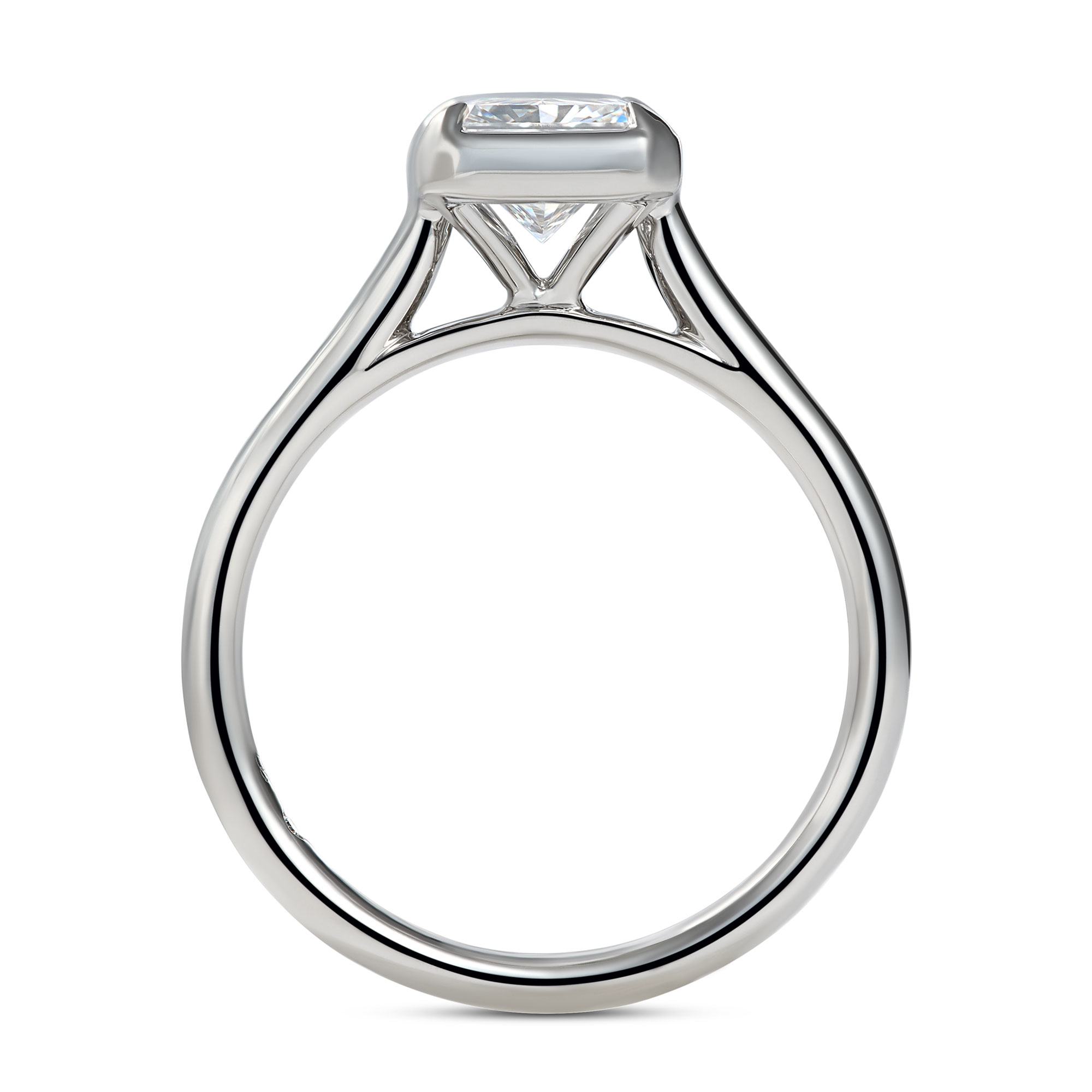 Bella Ponte Radiant Solitaire Diamond Engagement Ring, Platinum