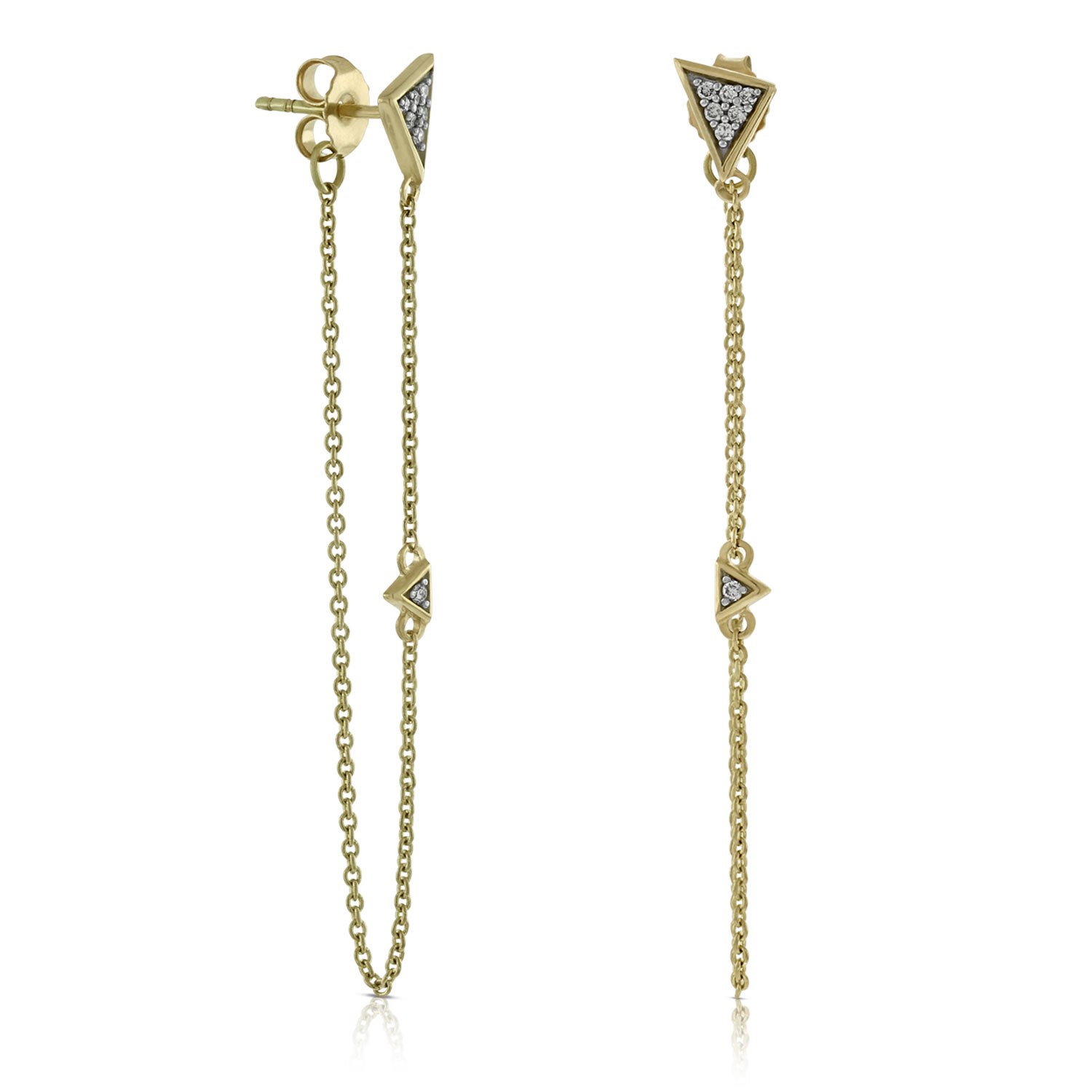 Front to Back Chain Diamond Earrings 14K Ben Bridge Jeweler