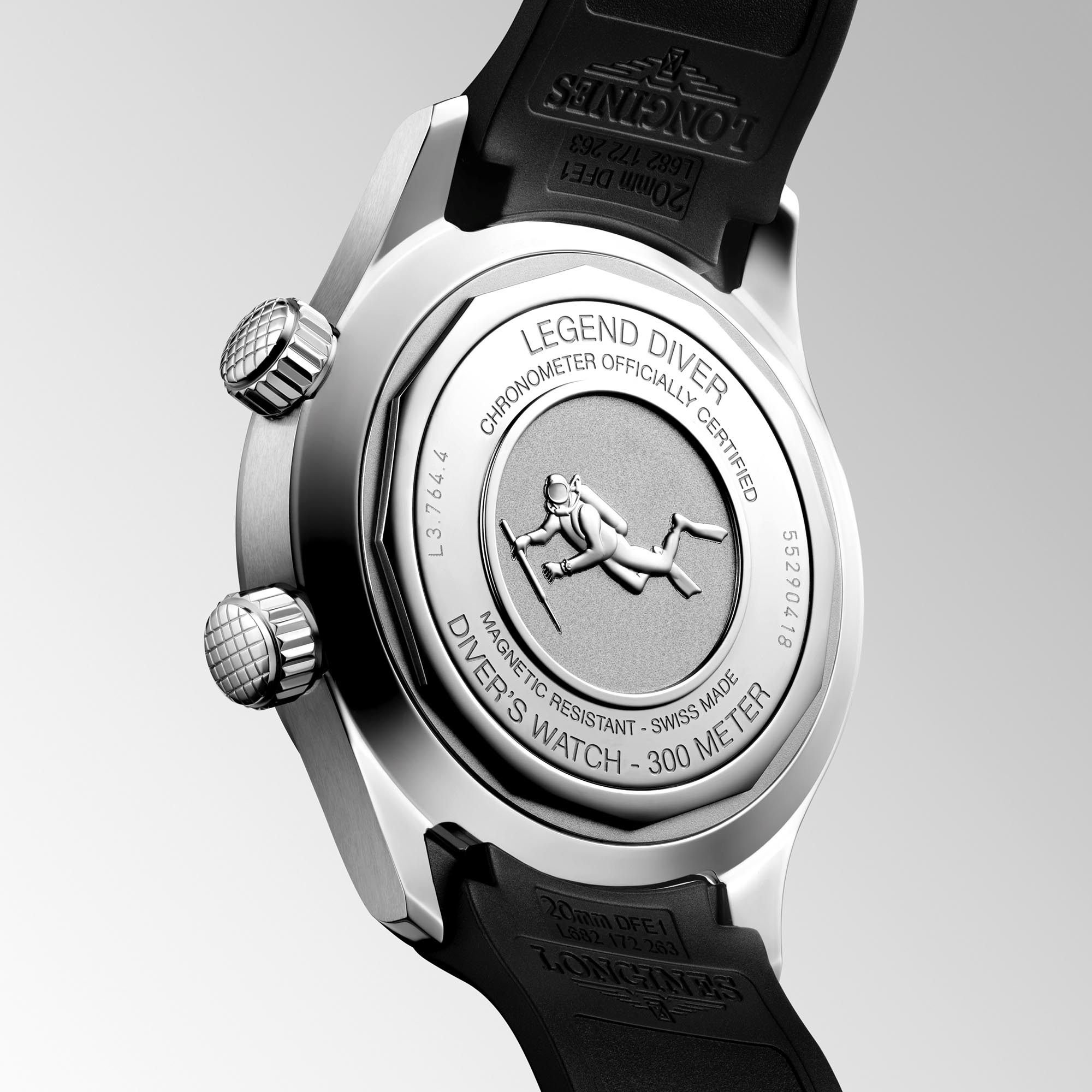 Longines Legend Diver Black Dial Watch, 39mm