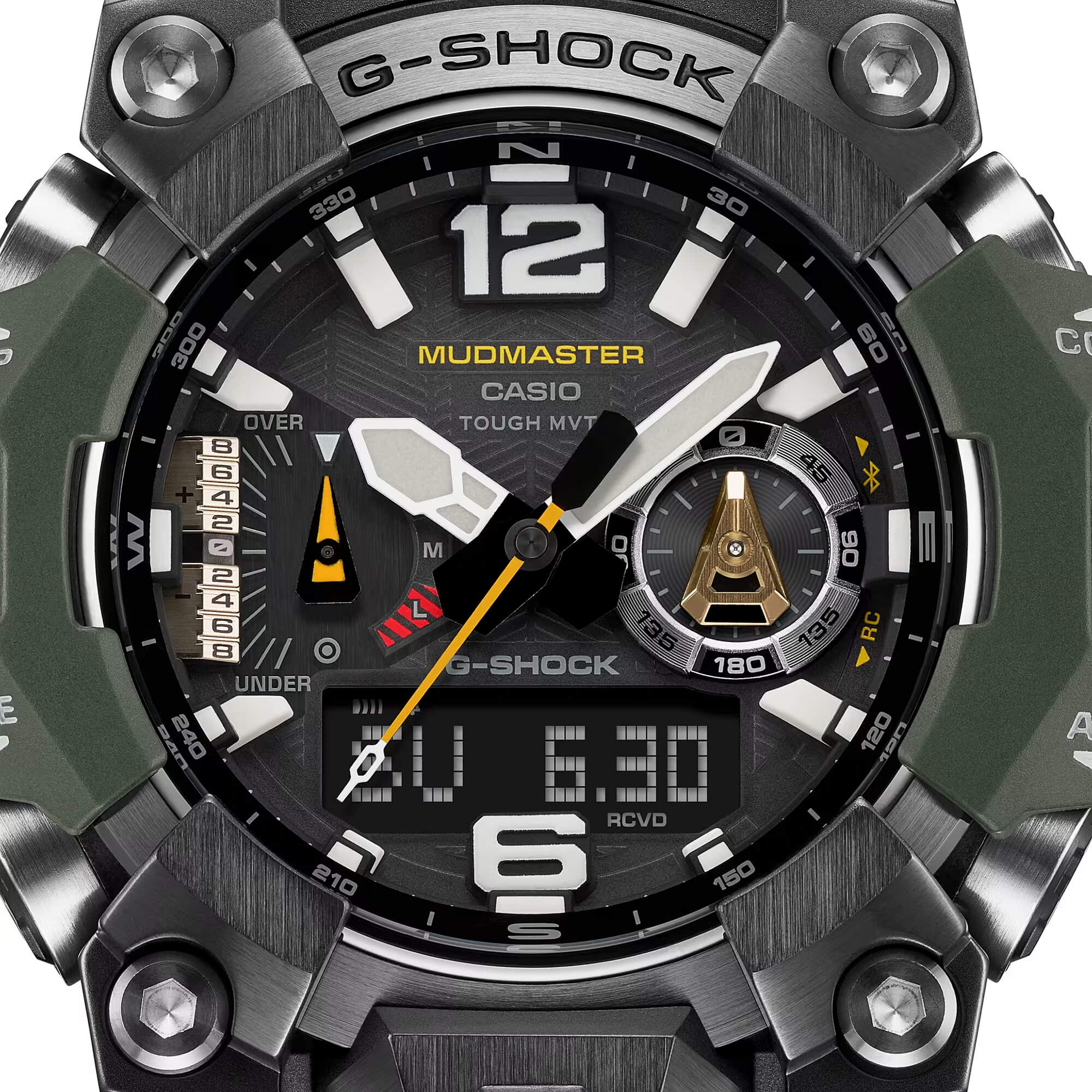 G-Shock Master of G-Land Mudmaster Watch Black Dial Green Resin Strap, 58.7mm