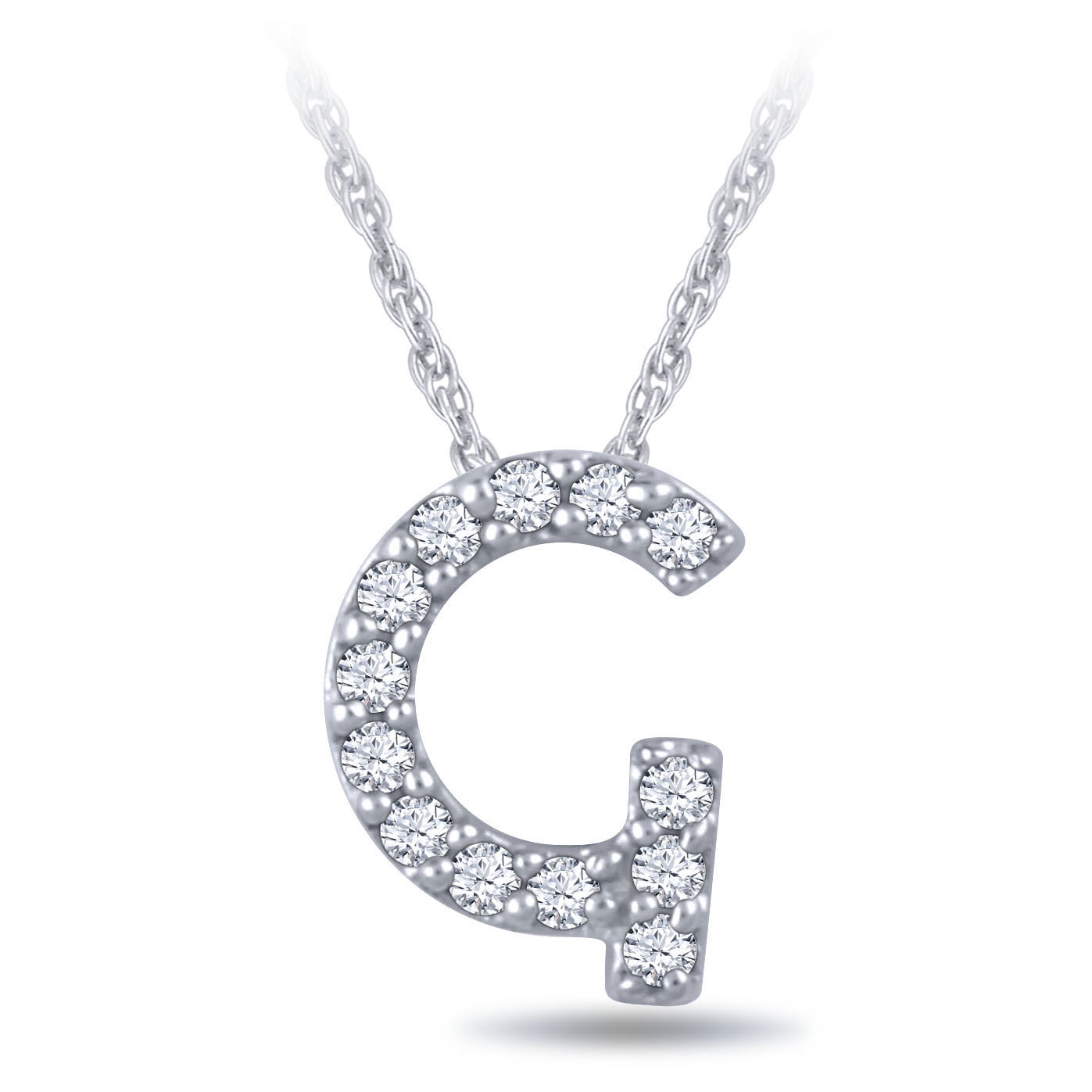 Diamond Initial Pendant 14K Letter 'G' Ben Bridge Jeweler