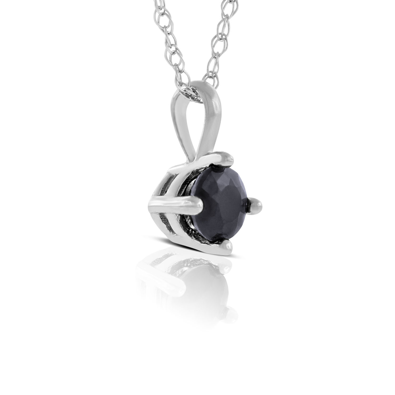 Round Sapphire Pendant 14K