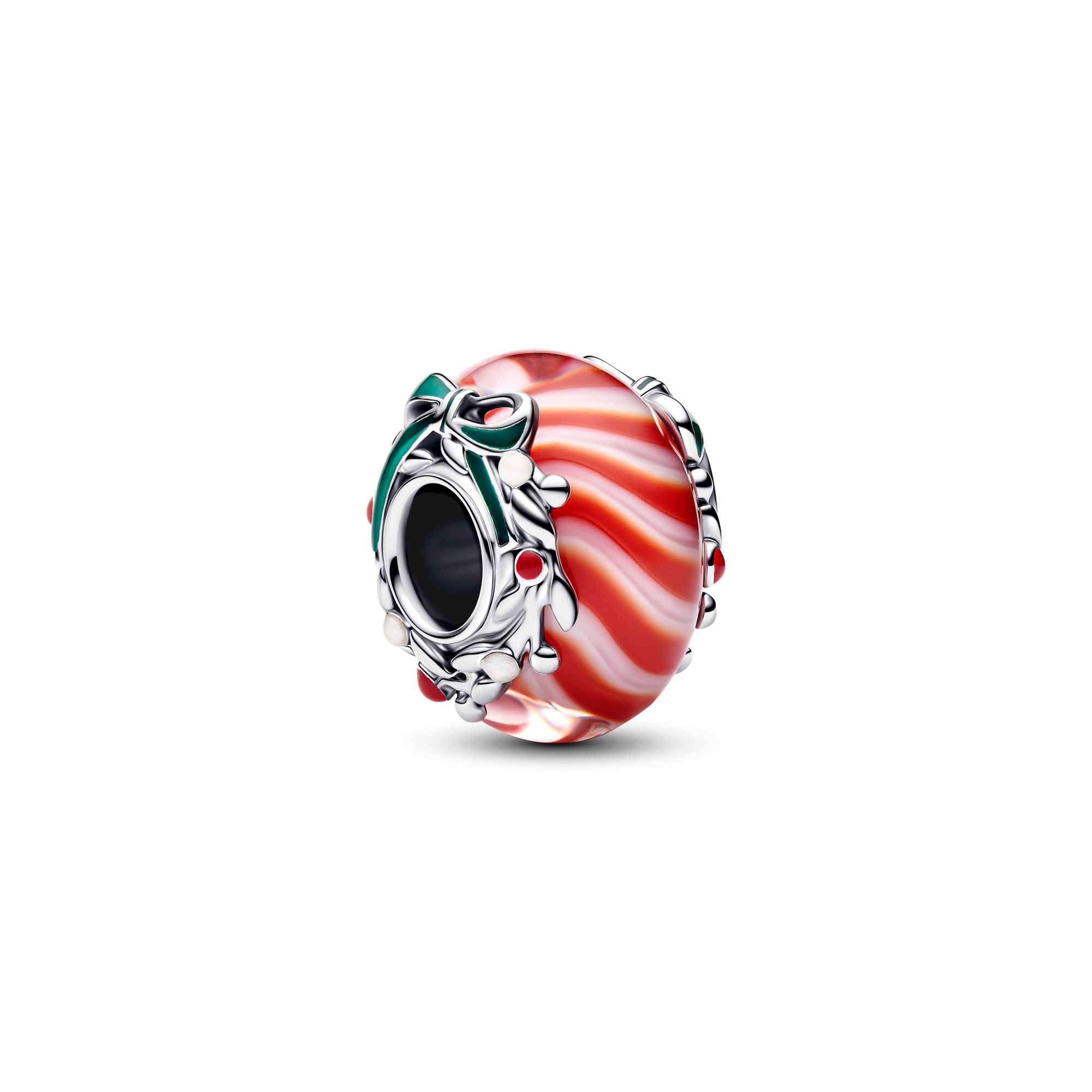 Glass Of Venice Murano Glass Sterling Silver Red Avventurina Charm Bead - Handmade In Italy