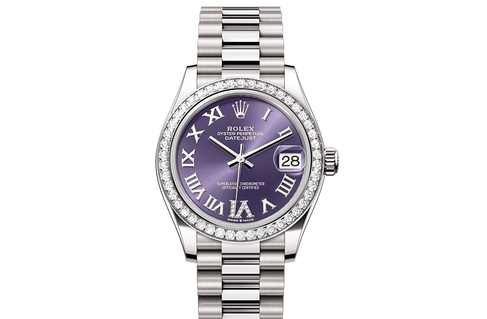 Rolex Datejust 31 Datejust Oyster, 31 mm, white gold and diamonds - M278289RBR-0019 at Ben Bridge