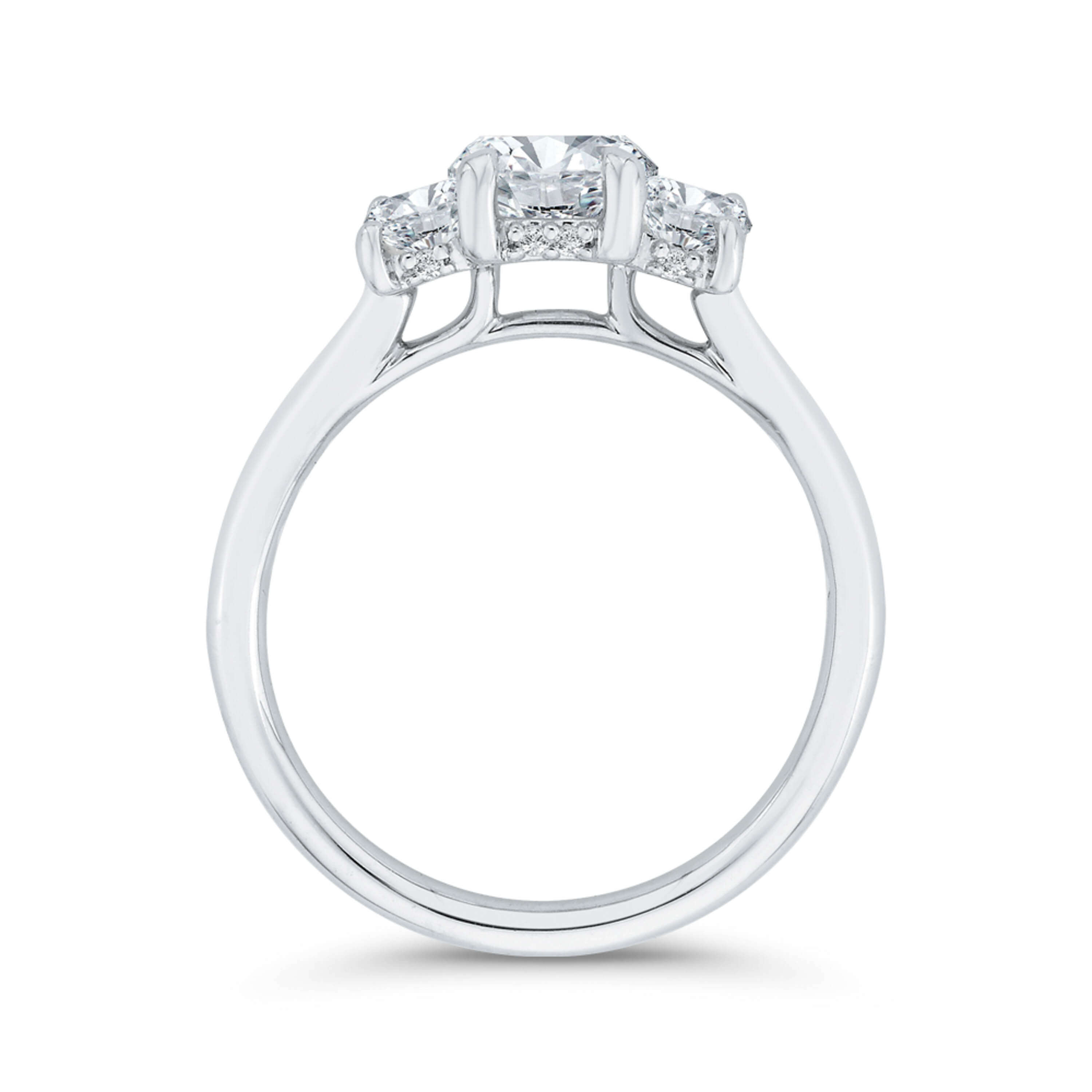 Bella Ponte 3-Stone Emerald Cut Diamond Engagement Ring in Platinum