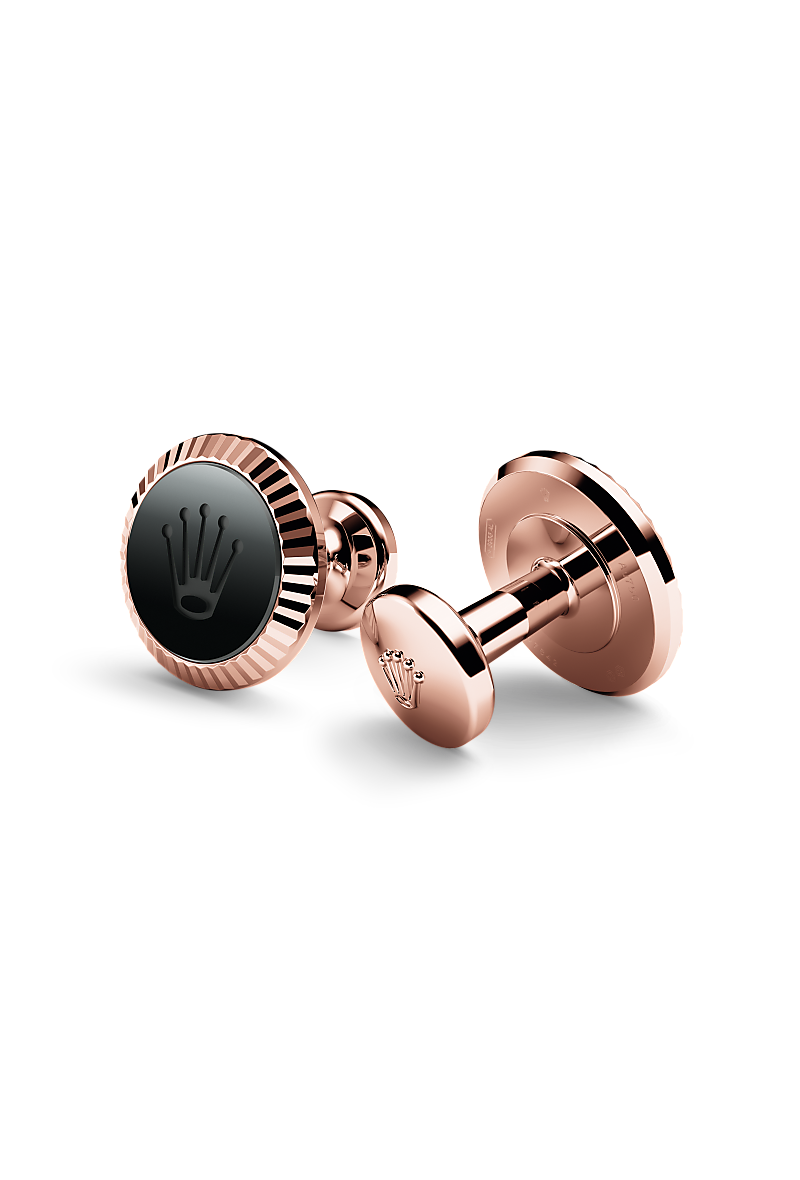 Rolex Fluted cufflinks, 18 kt Everose gold, A1035