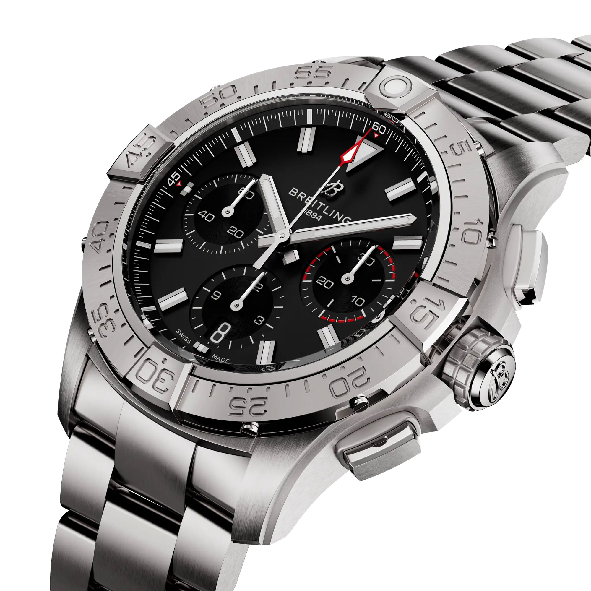 Breitling Avenger BO1 Chronograph Black Dial Stainless Steel Bracelet, 42 mm