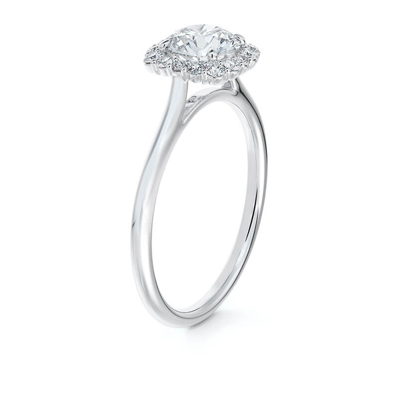 Round Diamond Cushion Square Halo Ring 18K