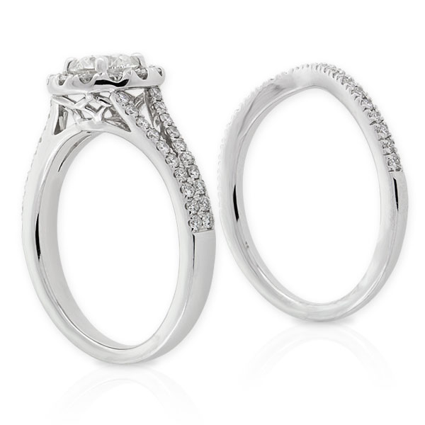 Ben Bridge Signature Diamond Bridal Set 18K W150RL98BFC58W Ben Bridge Jeweler