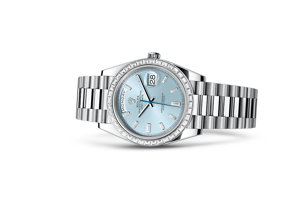 Rolex Day-Date 40 Day-Date Oyster, 40 mm, platinum and diamonds - M228396TBR-0002 at Ben Bridge