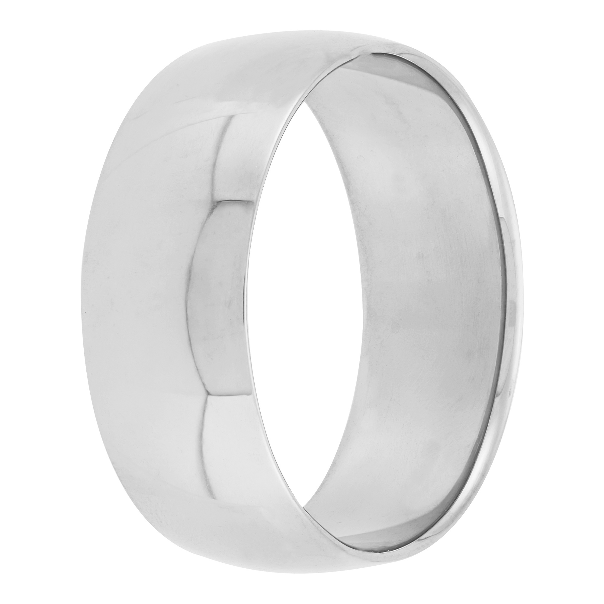 Polished Rounded 8mm Band in Platinum