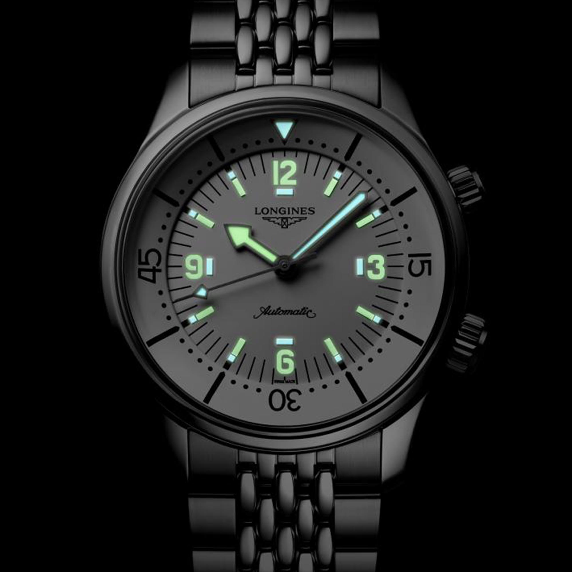 Longines Legend Diver White Dial Watch, 39mm