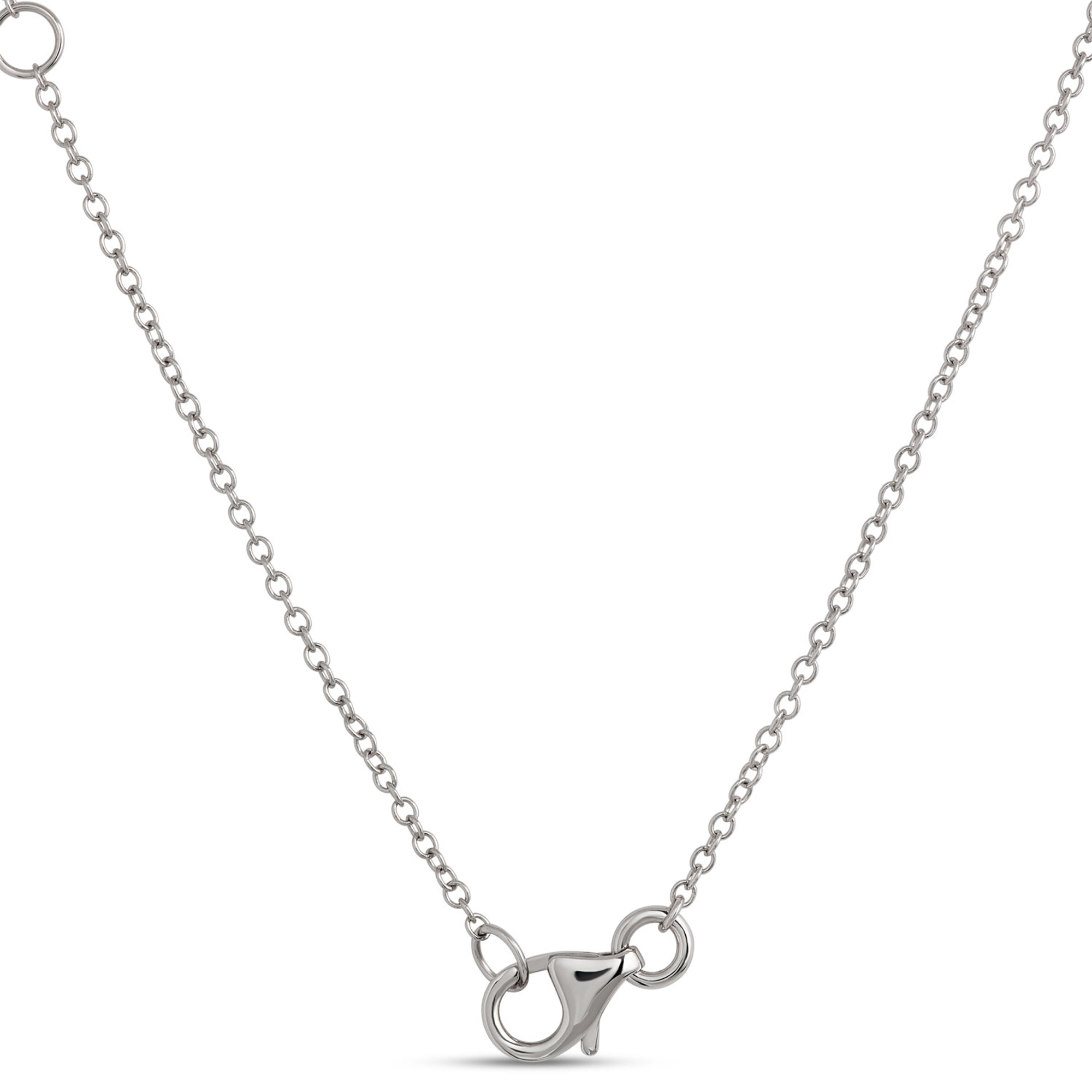 White and Black Diamond Clover Pendant, 8/10 Carat Total Weight, 14K White Gold