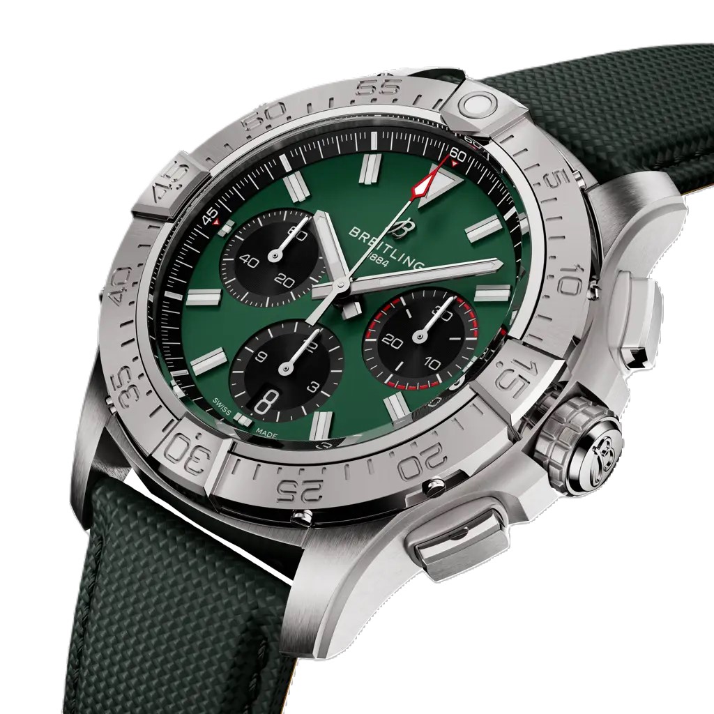 Breitling Avenger BO1 Chronograph Green Dial Calf Leather Strap, 42 mm