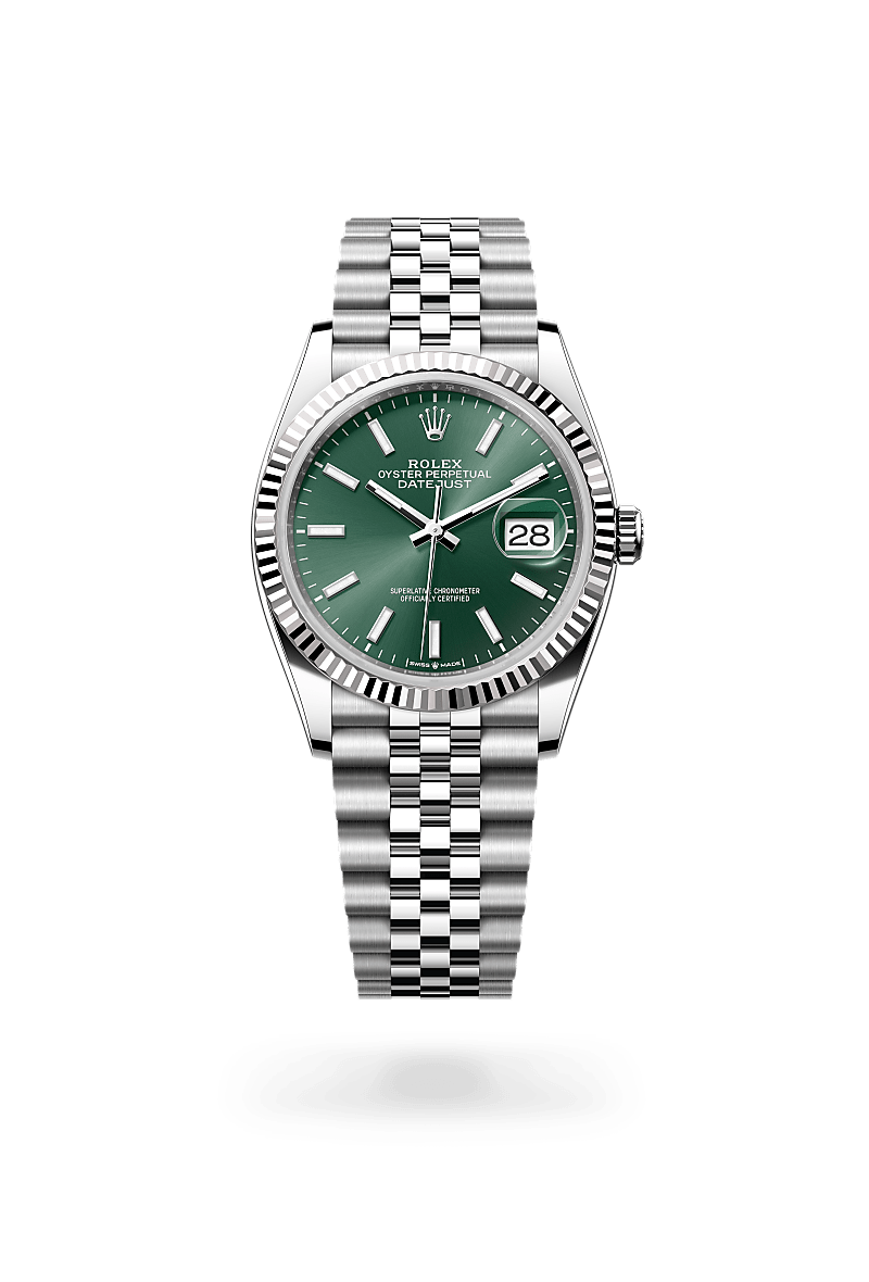 rolex datejust in white rolesor - combination of oystersteel and white gold, m126234-0051 - ben bridge