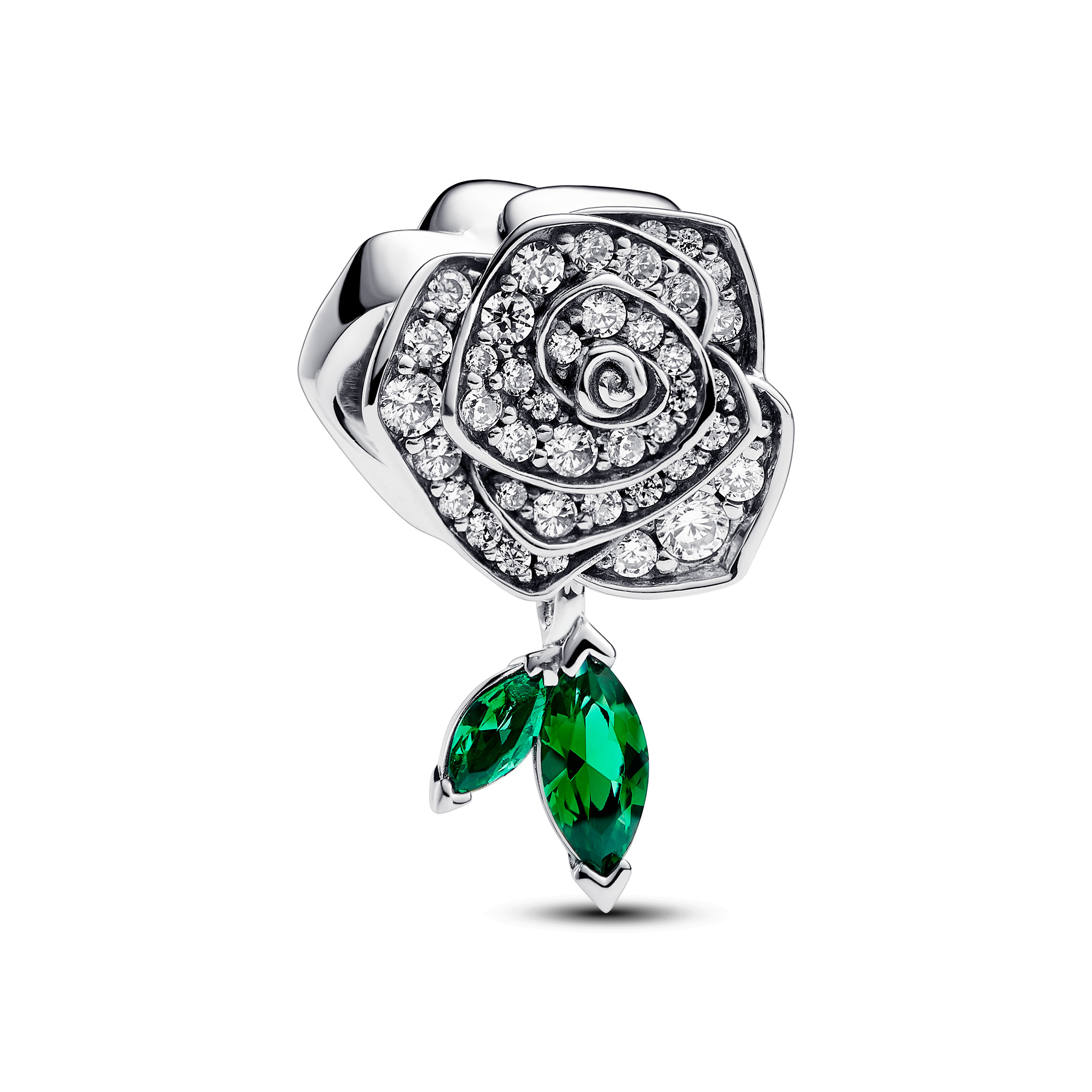 Authentic Sparkling Rose In Bloom Charm – S925 Sterling Silver With CZ, Fits Pandora