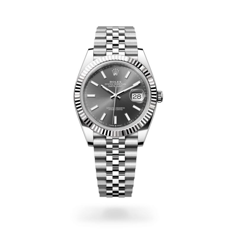 rolex datejust in white rolesor - combination of oystersteel and white gold, m126334-0014 - ben bridge