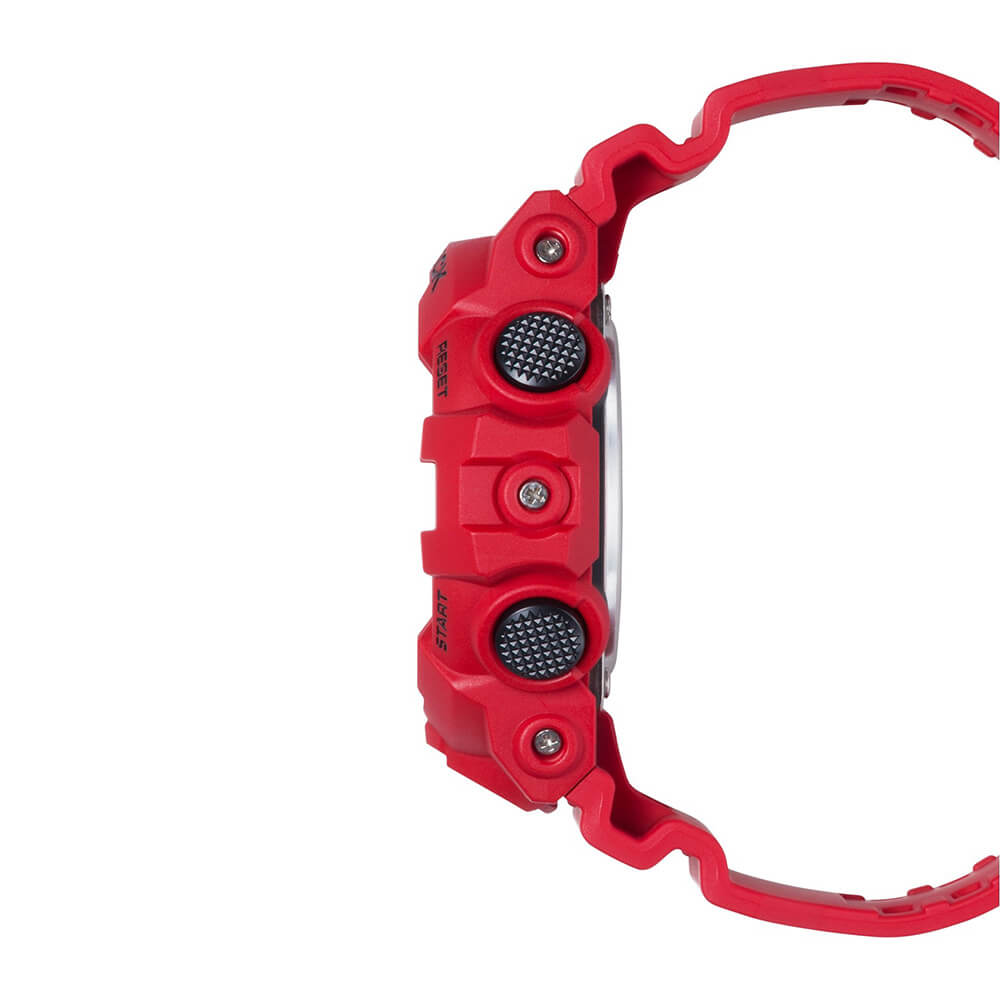 G-Shock Red Strap Black Dial Watch, 57.5mm