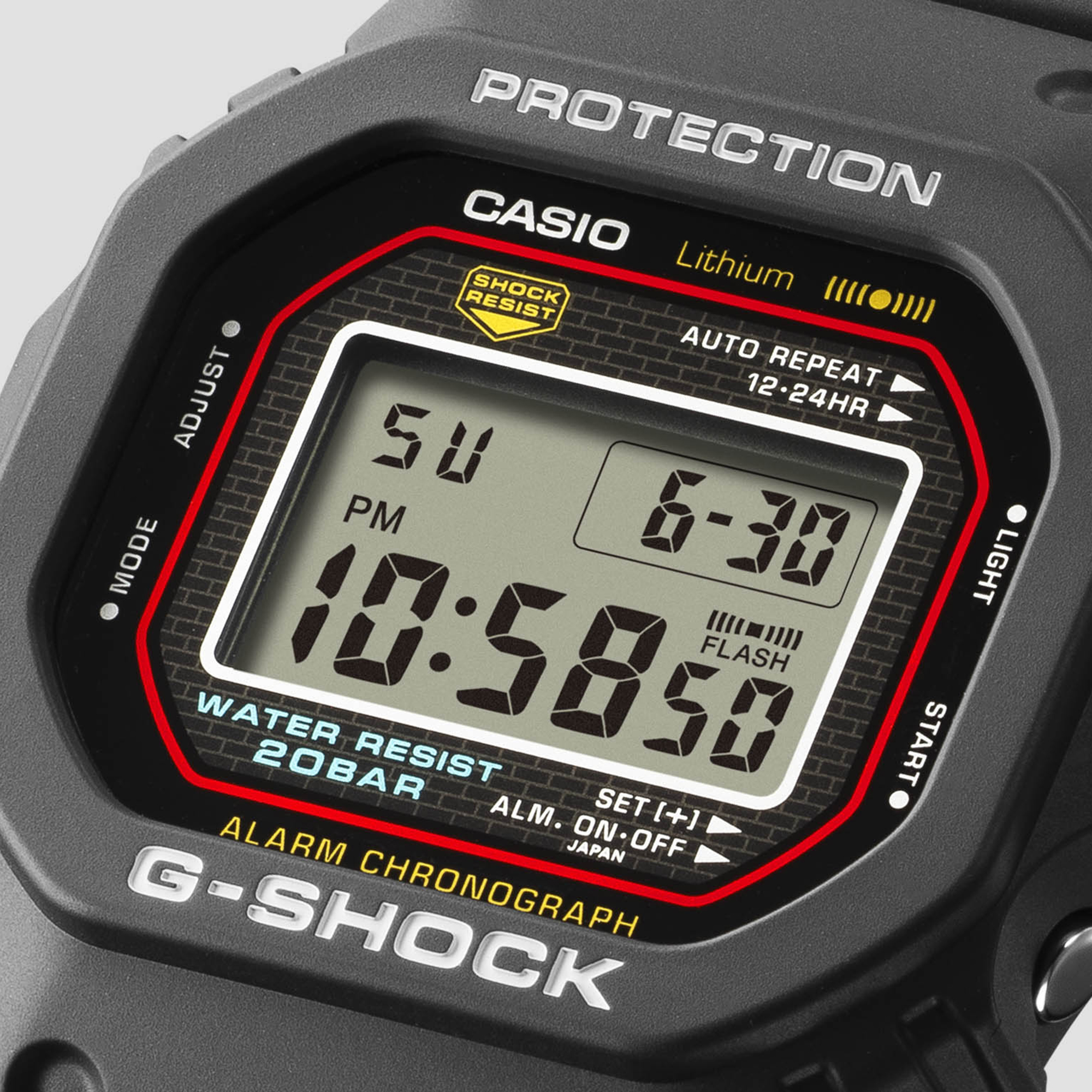 G-Shock Digital 5000 Series DW5000R-1A Black Dial Watch, 42.3mm
