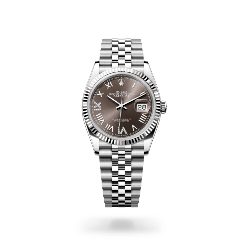 rolex datejust in white rolesor - combination of oystersteel and white gold, m126234-0071 - ben bridge