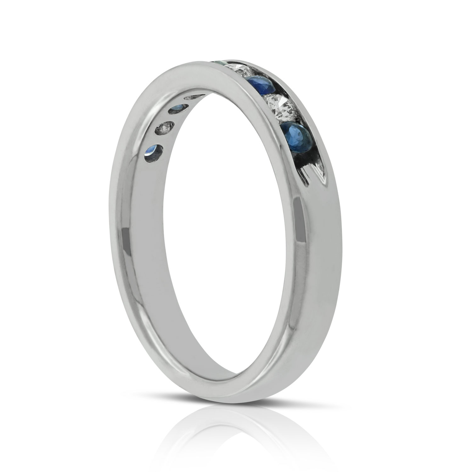 Sapphire & Diamond Band 14K