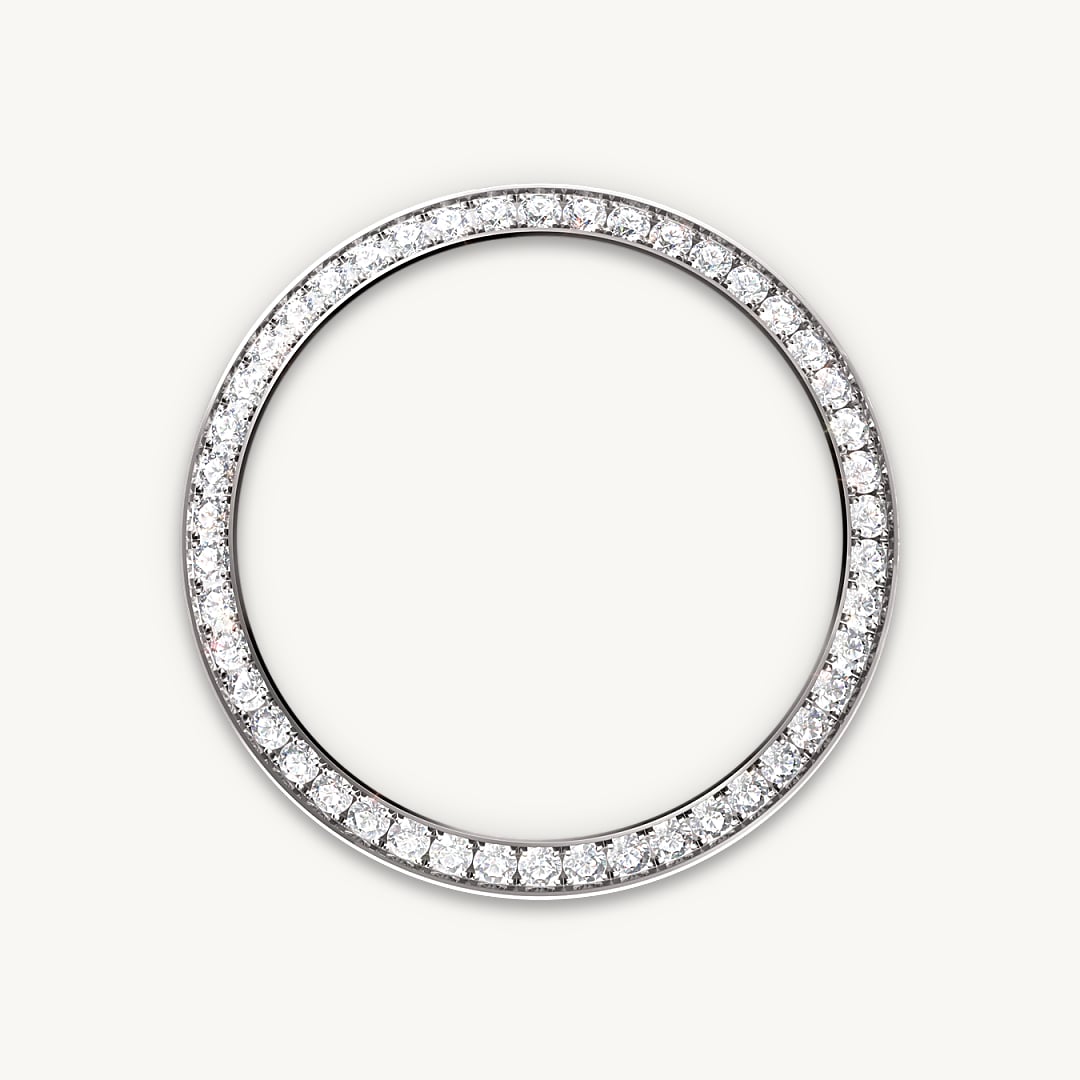 rolex datejust in white rolesor - combination of oystersteel and white gold, m278384rbr-0008 - diamond-set bezel - ben bridge