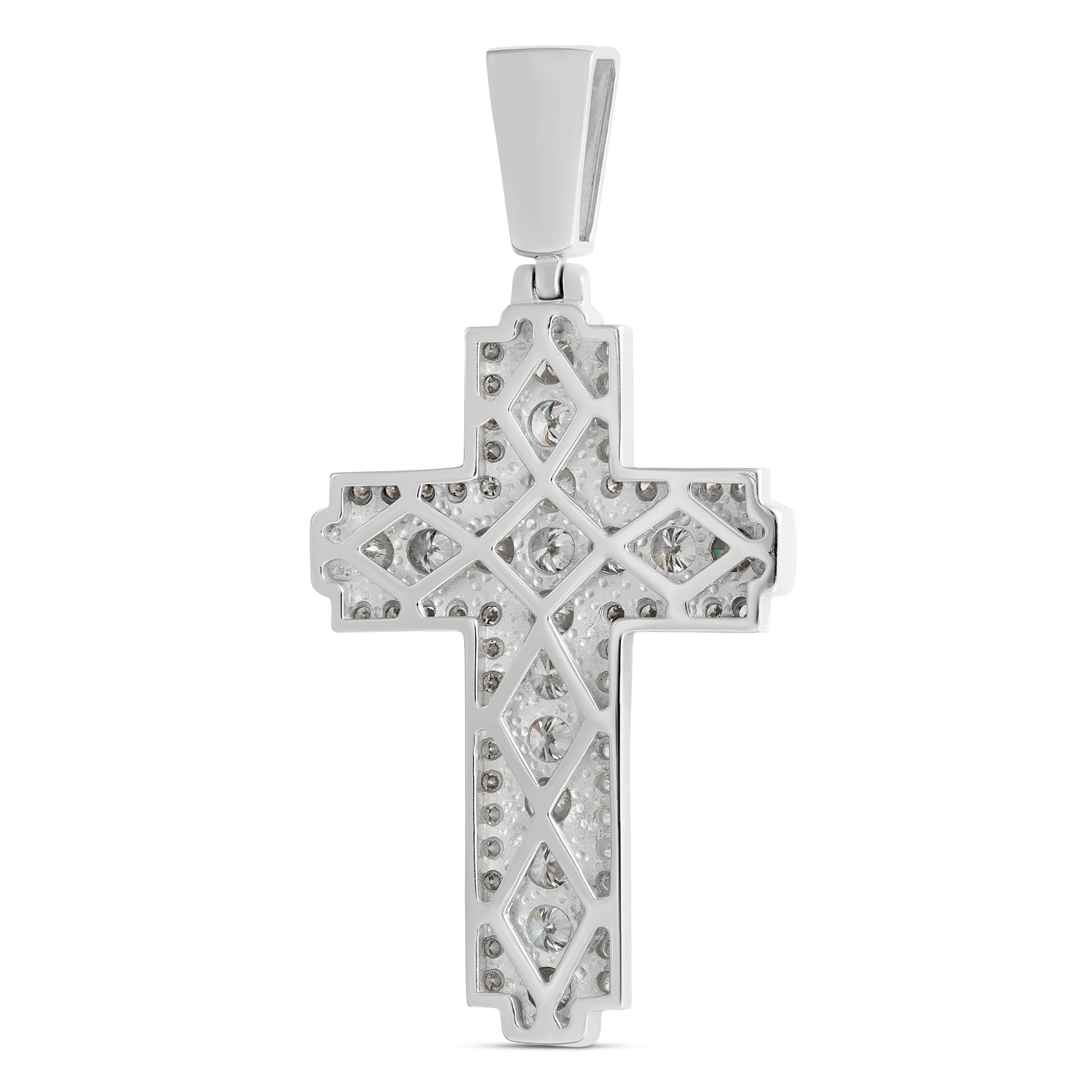 Diamond Cross Pendant, 14K White Gold
