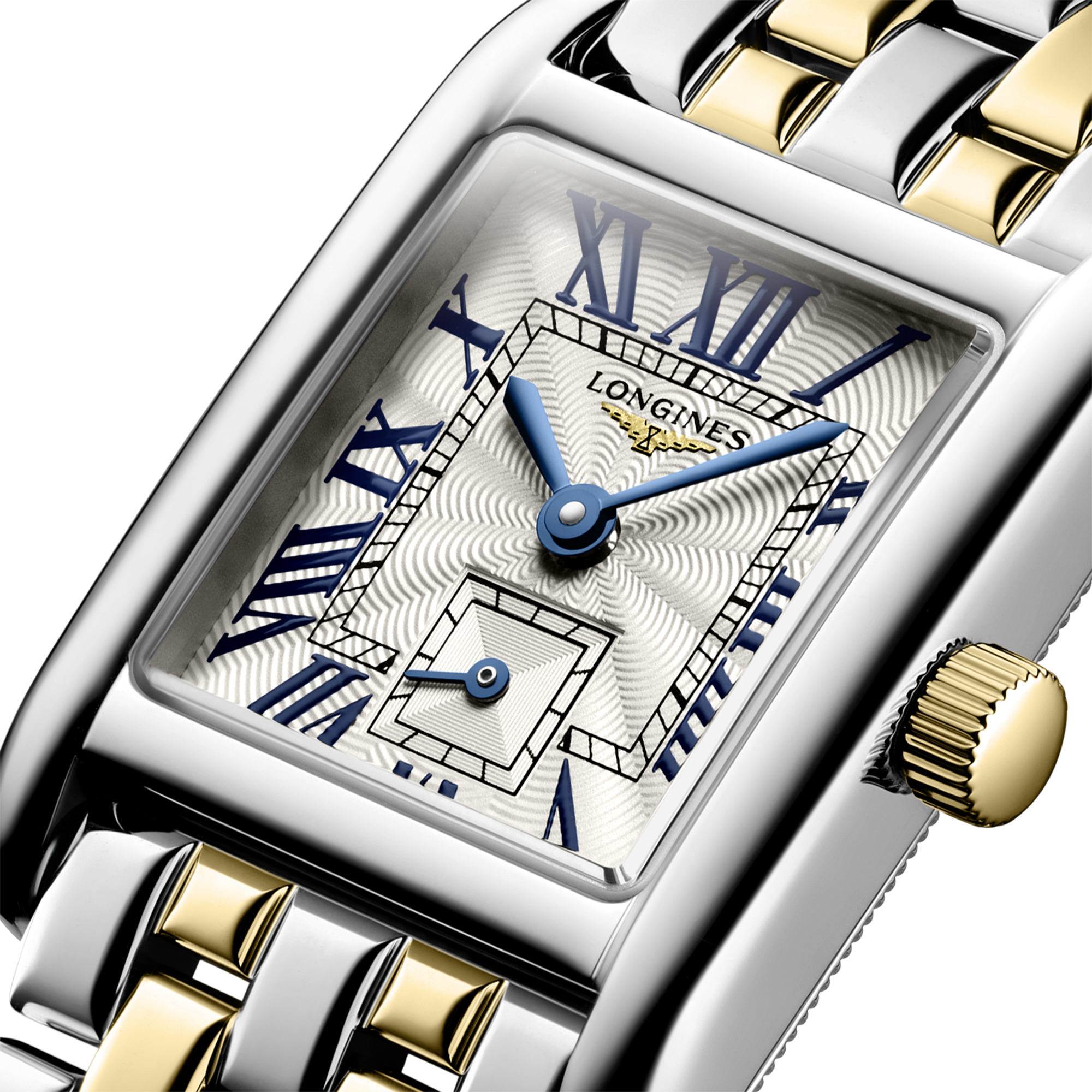 Longines Mini Dolcevita Silver "Flinque" Dial Watch, 21.5mm x 29mm