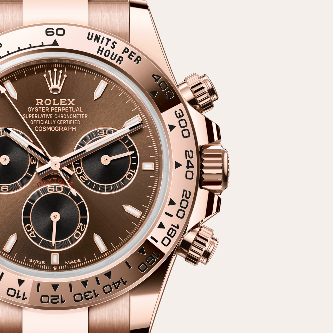 rolex cosmograph daytona in 18 ct everose gold, m126505-0005 - watch dial - ben bridge