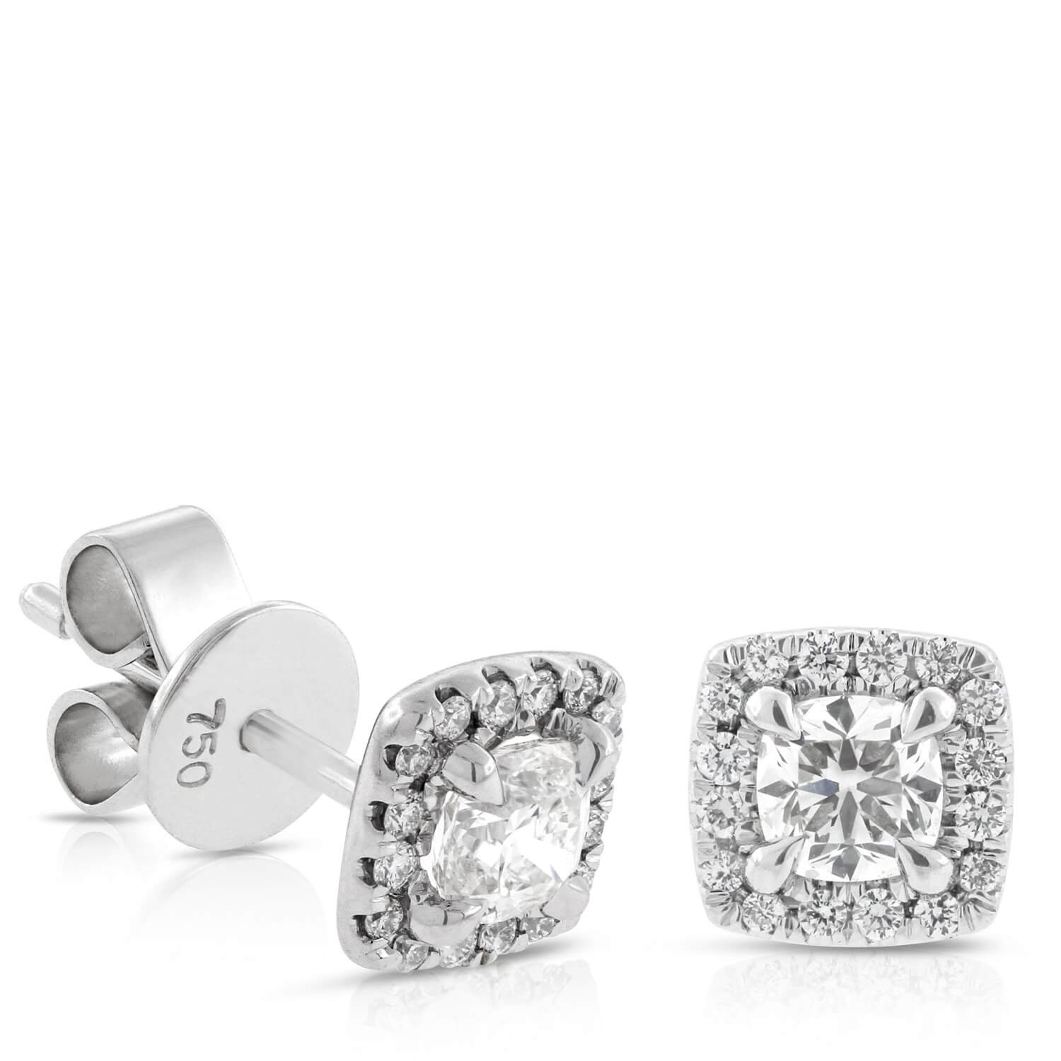 Signature Forevermark Diamond Halo Earrings 18K | Ben Bridge Jeweler