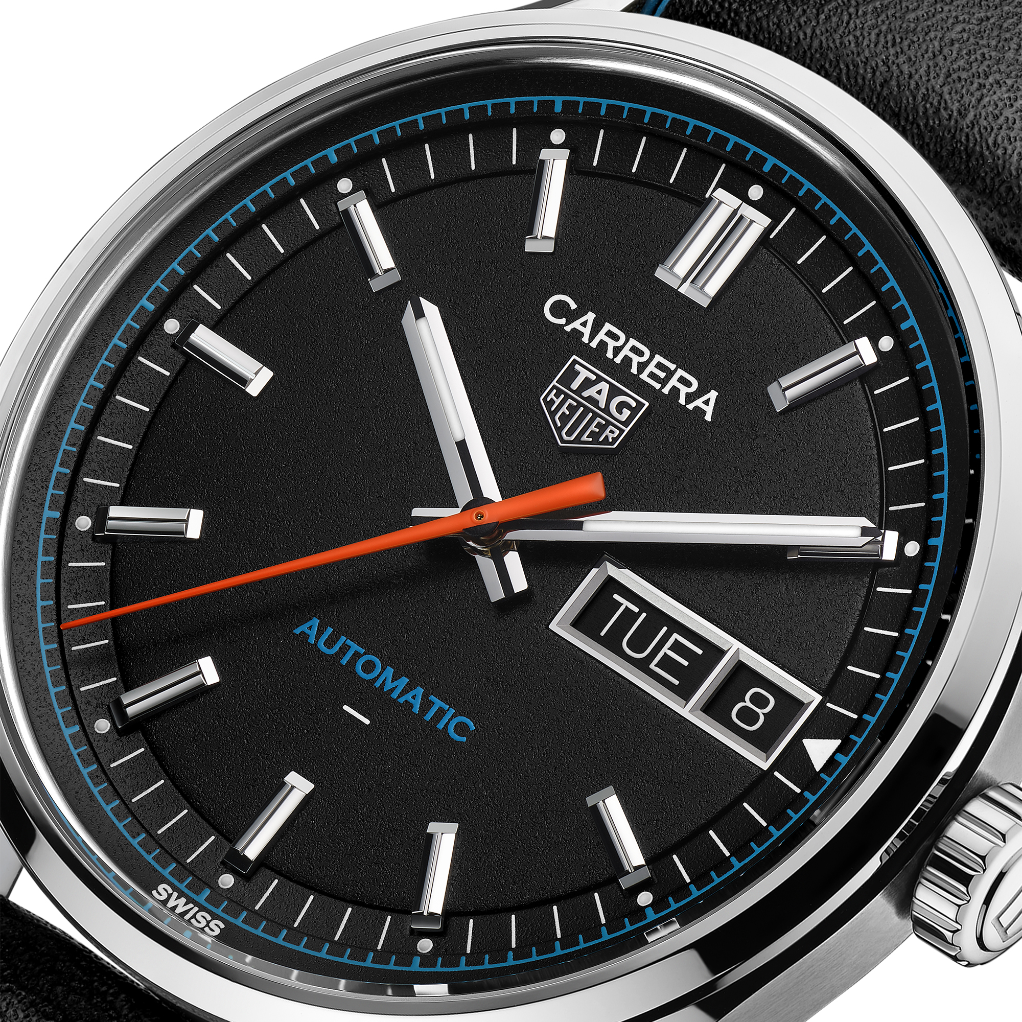 TAG Heuer Carrera Day-Date Black Dial Watch, 41mm