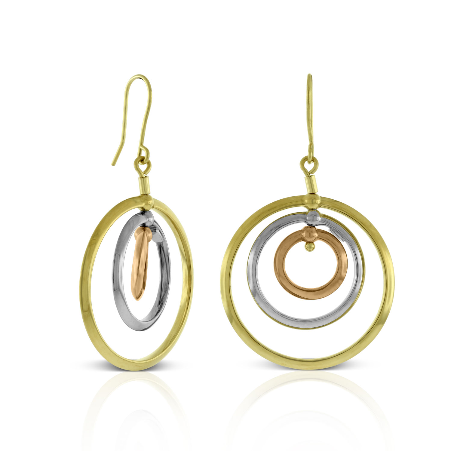 Toscano TriColor Spinning Circles Earrings 14K Ben Bridge Jeweler