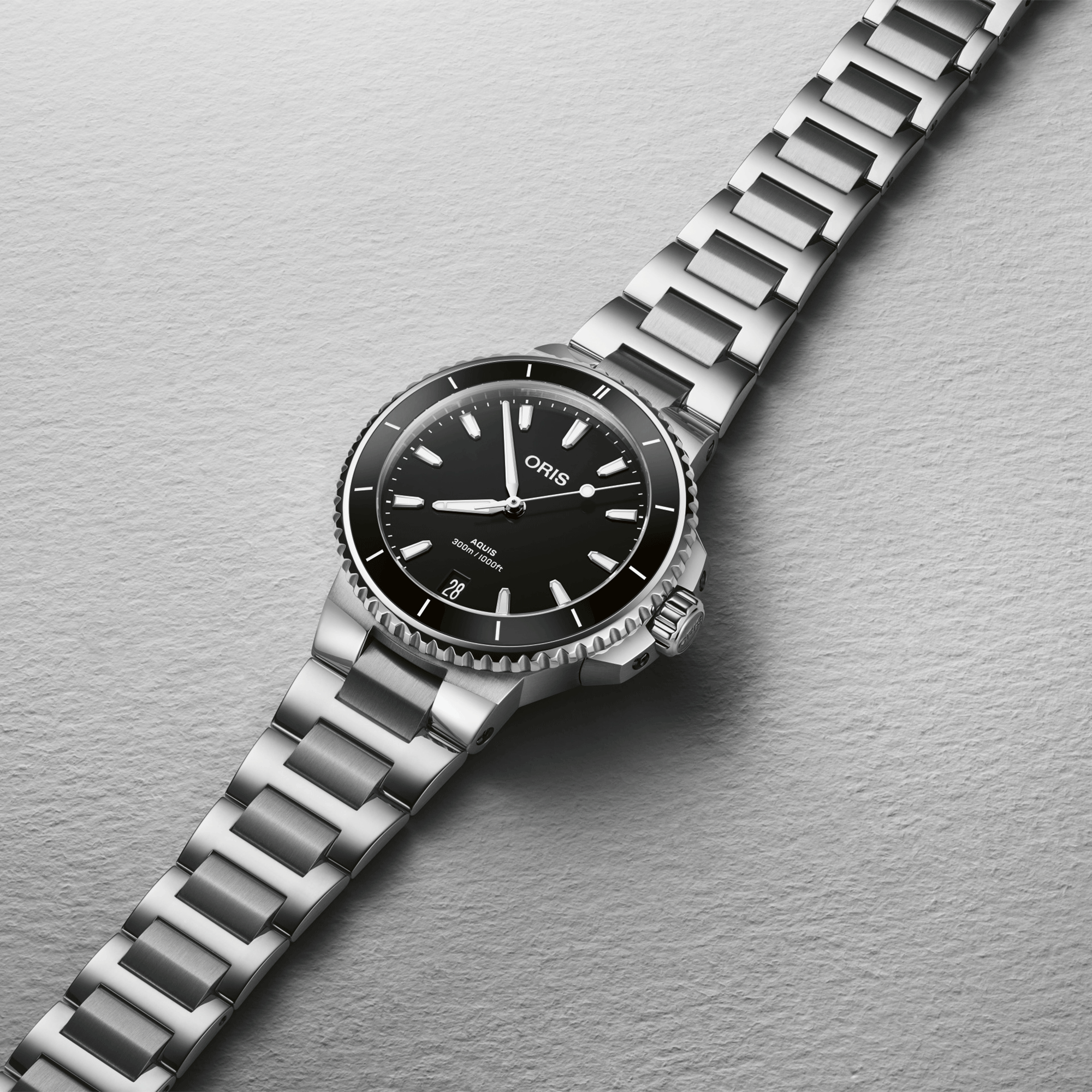 最終値下げ ORIS AQUIS 300m防水自動巻き時計 ブラック Oris Aquis Date Black Dial Watch, 36 mm