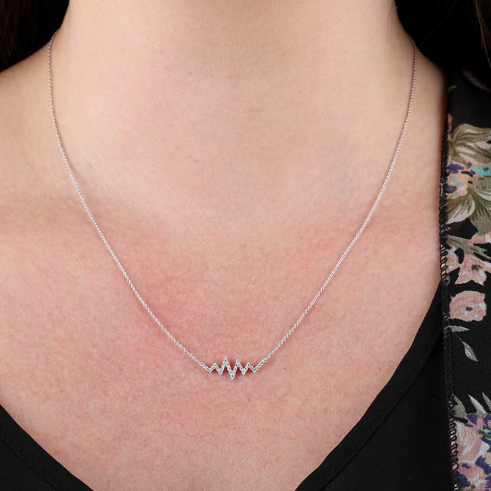 Diamond Heartbeat Necklace 14K Ben Bridge Jeweler