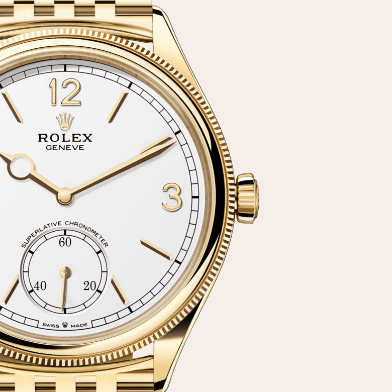 rolex 1908 in 18 ct yellow gold, m52508-0008 - watch dial - ben bridge