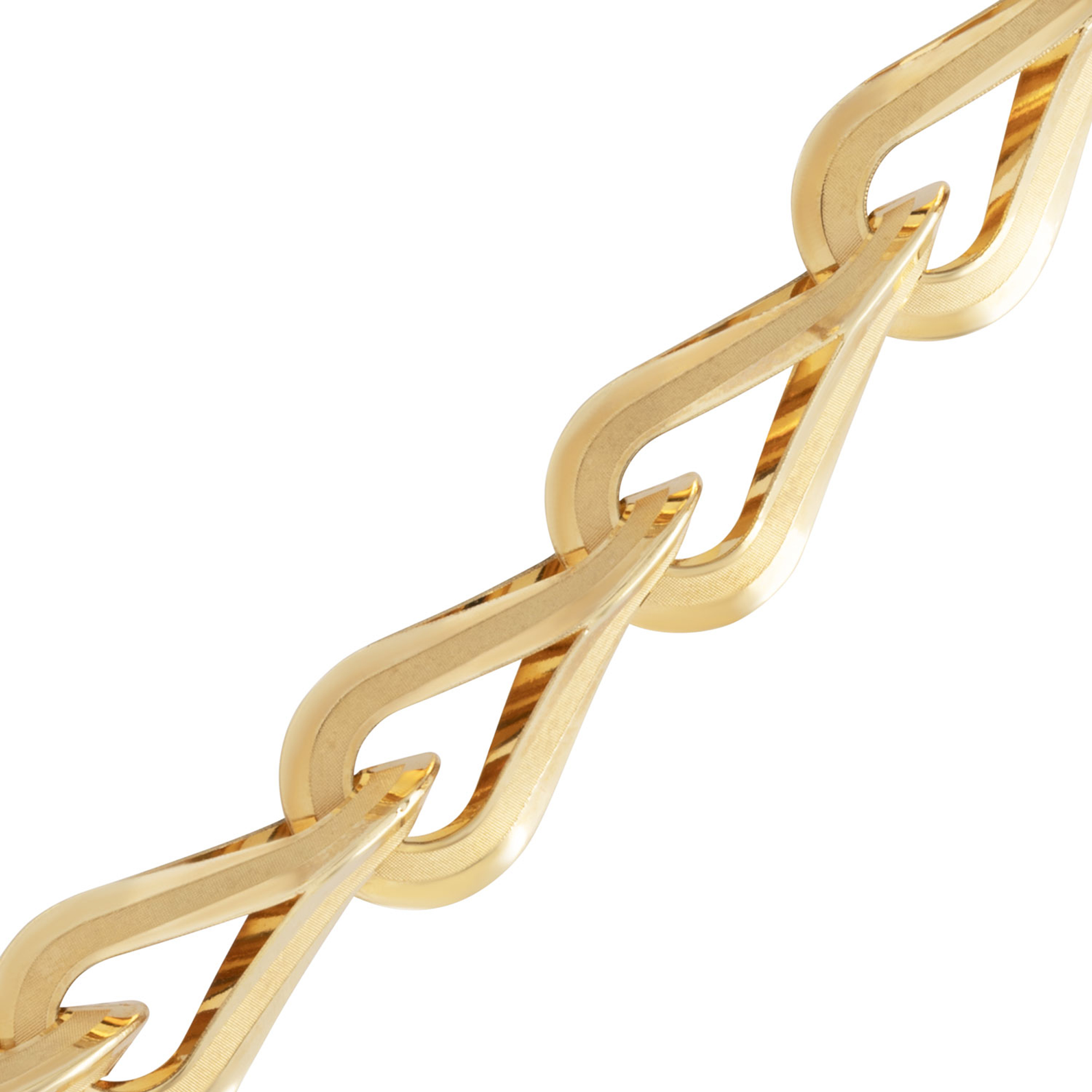 Toscano 18-Inch Infinity Silk and Polished Link Necklace, 14K