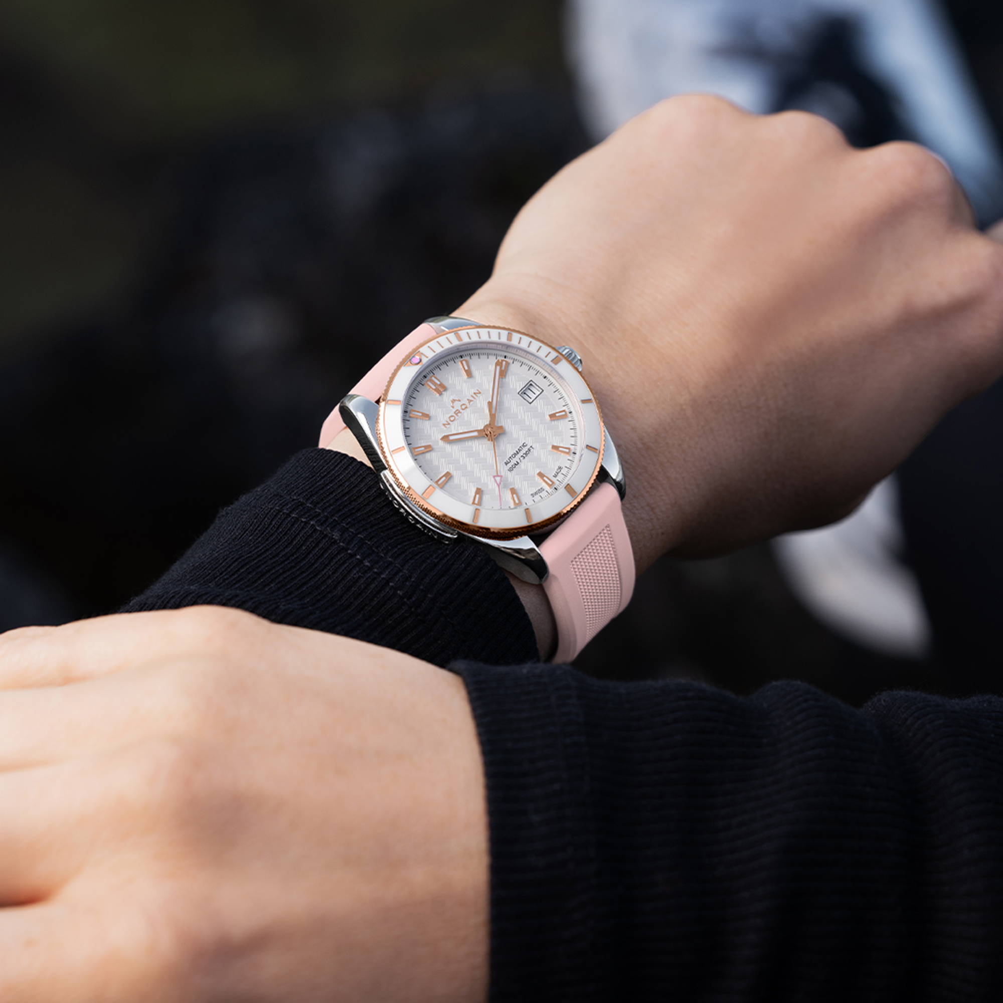 NORQAIN Adventure Sport White Dial Watch, 37mm