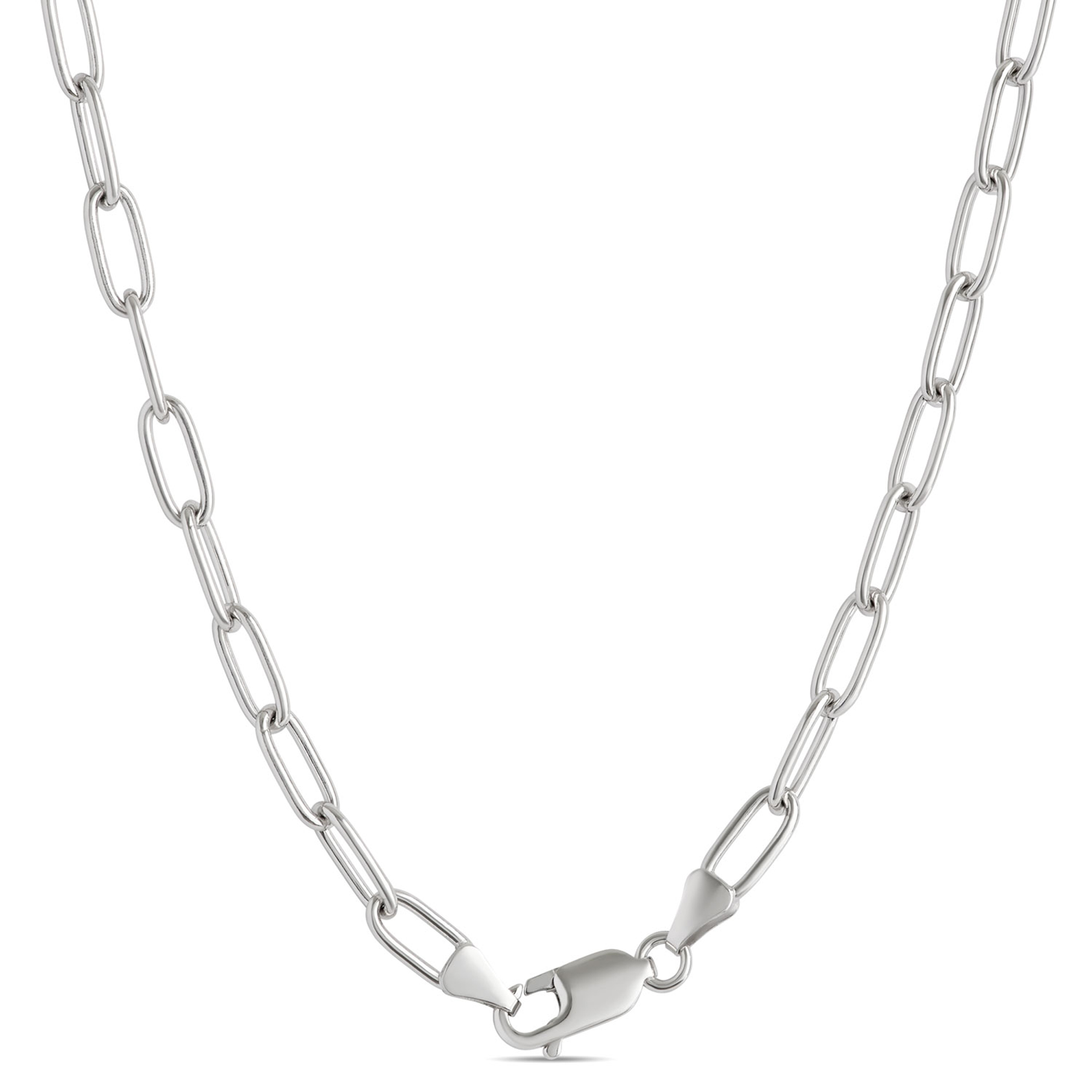 Toscano 20-Inch Paperclip Chain, 14K White Gold