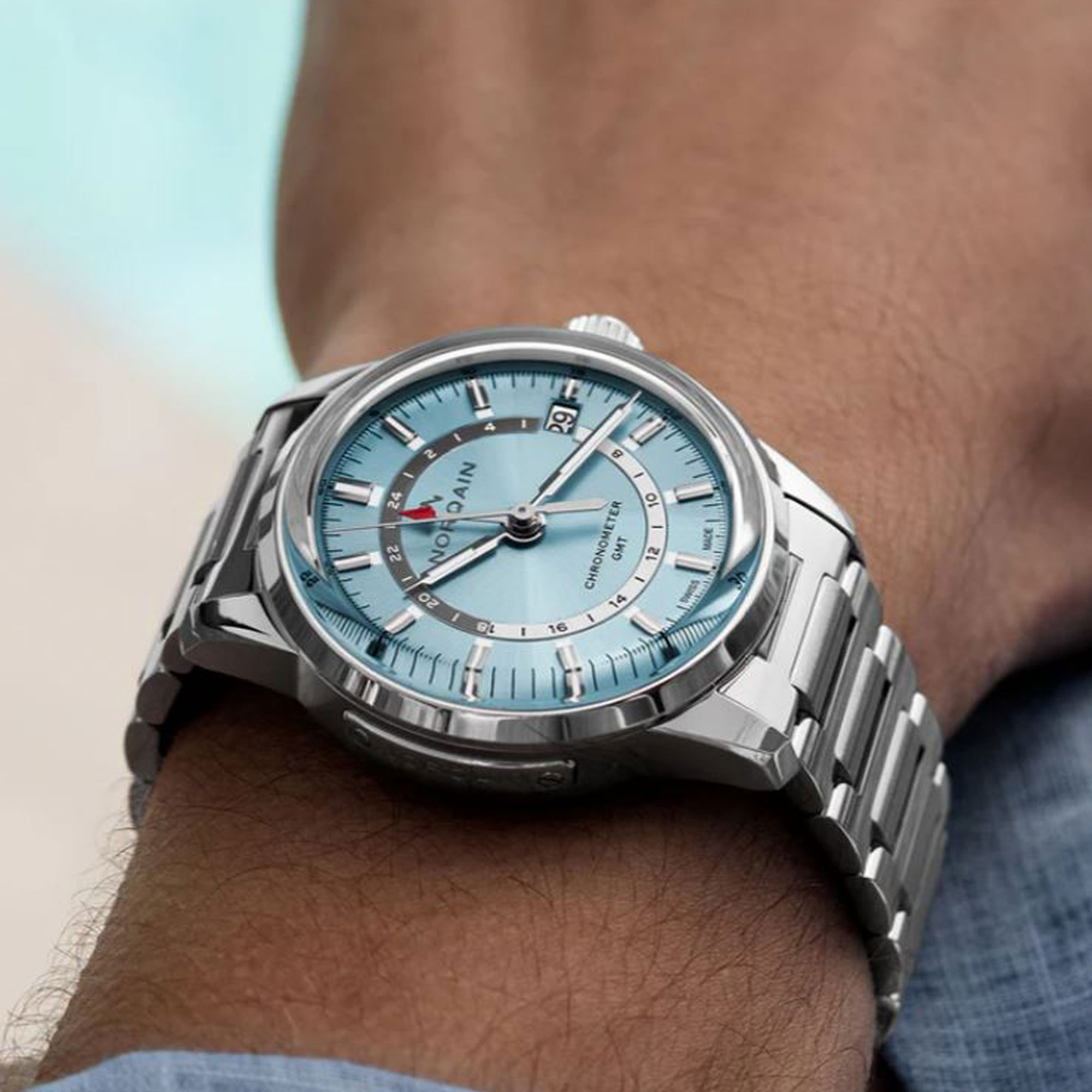 NORQAIN Freedom 60 GMT Blue Dial Watch, 40mm