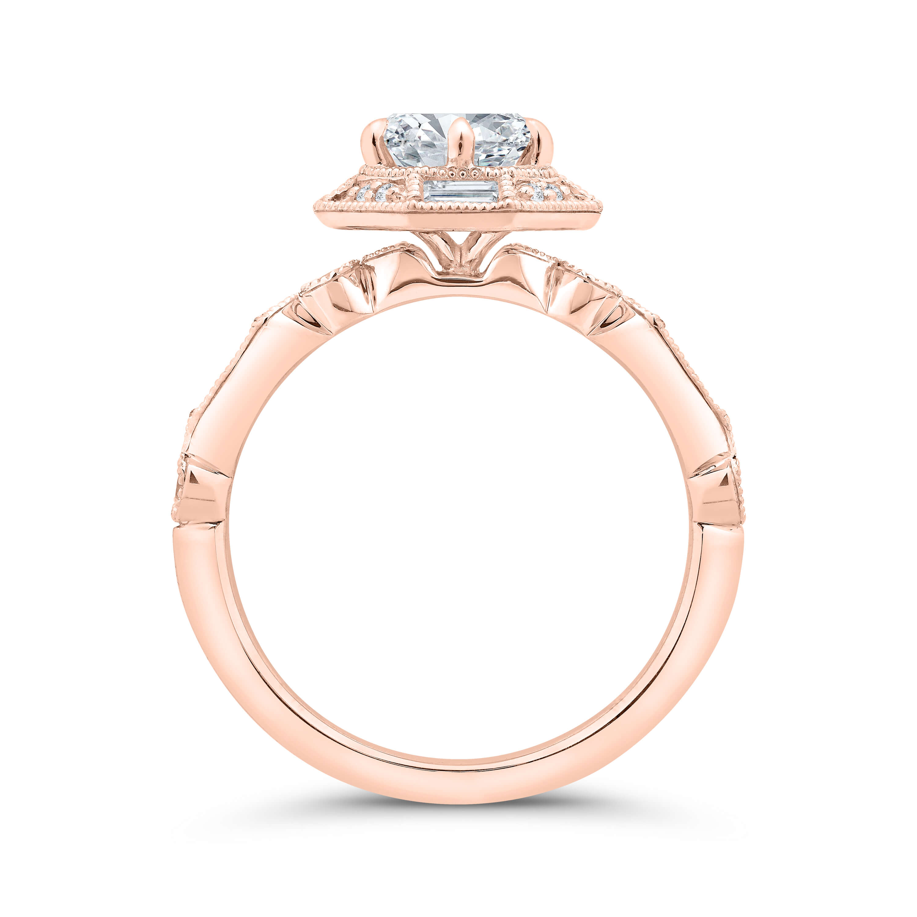 Bella Ponte Engagement Ring Setting, 14K Rose Gold