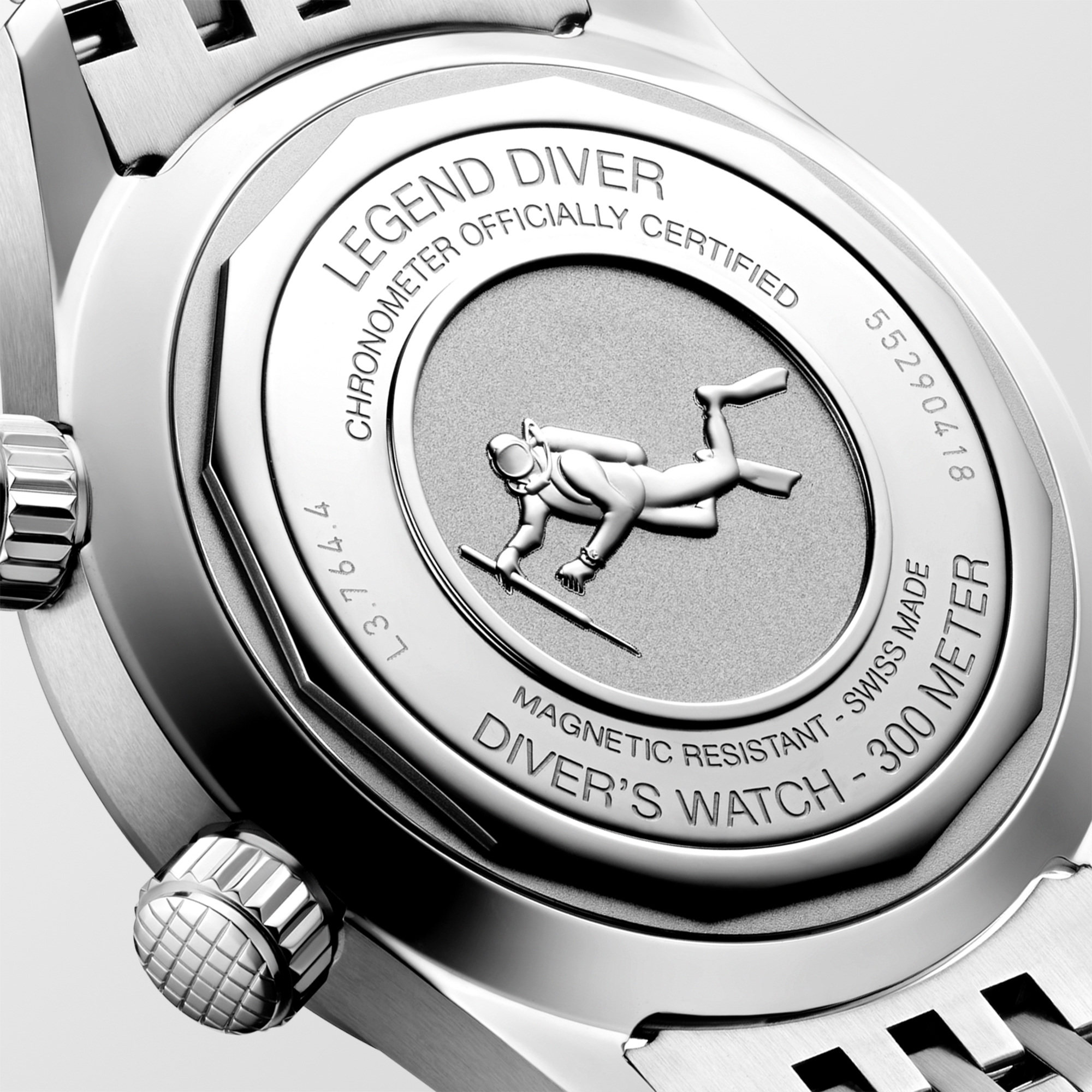Longines Legend Diver Black Dial Watch, 39mm