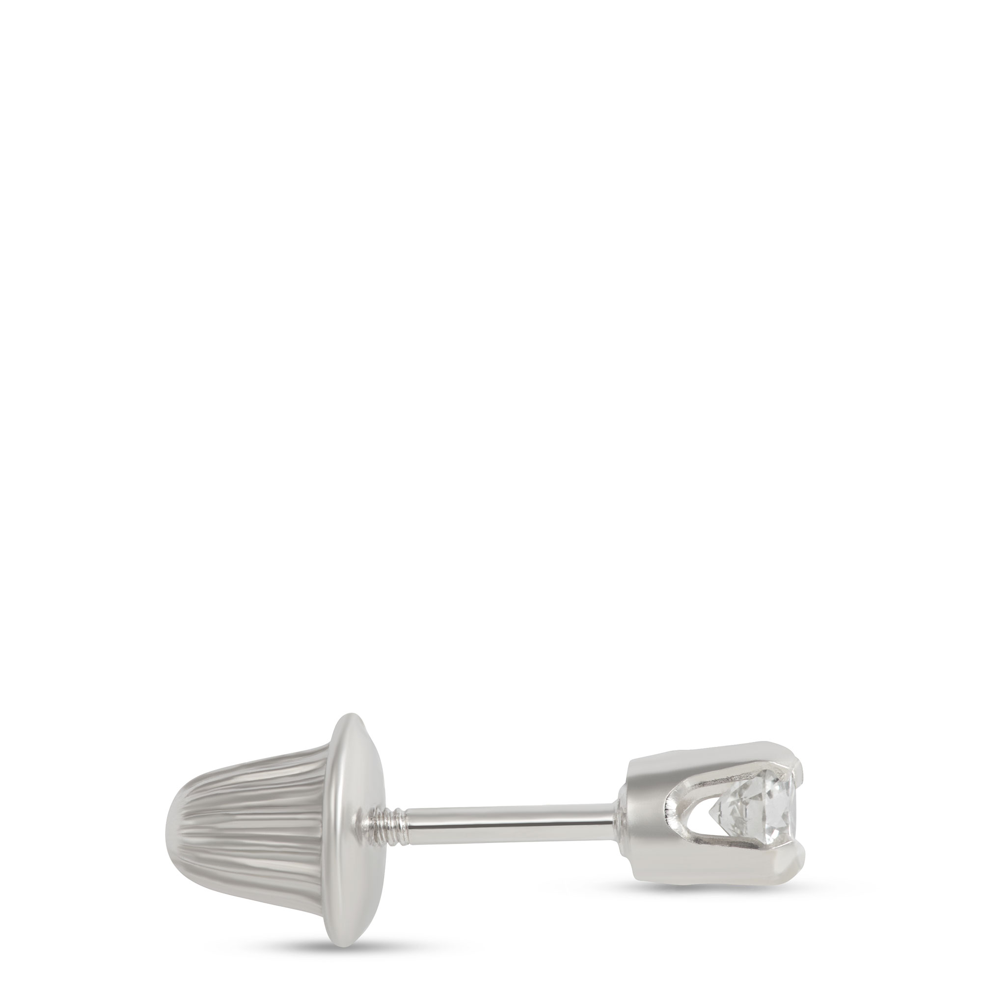 Screwback Baby Studs, 14K White Gold