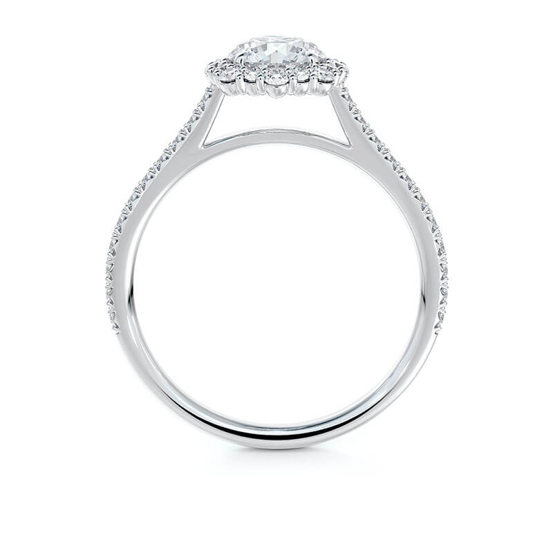 Floral Halo Diamond Engagement Ring 18K