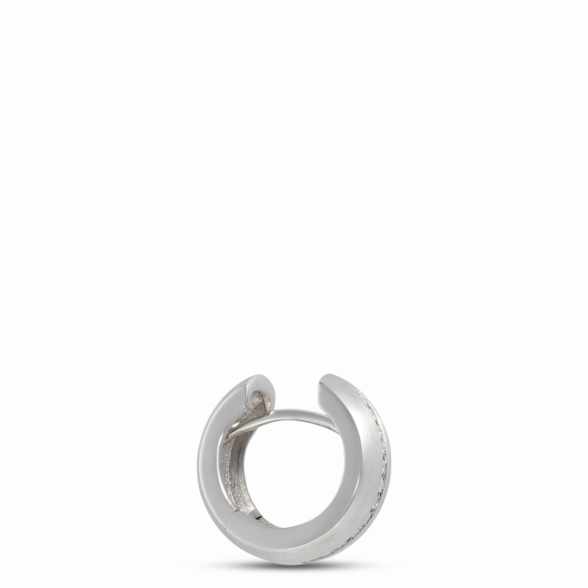 15.8MM Diamond Hoops, Sterling Silver